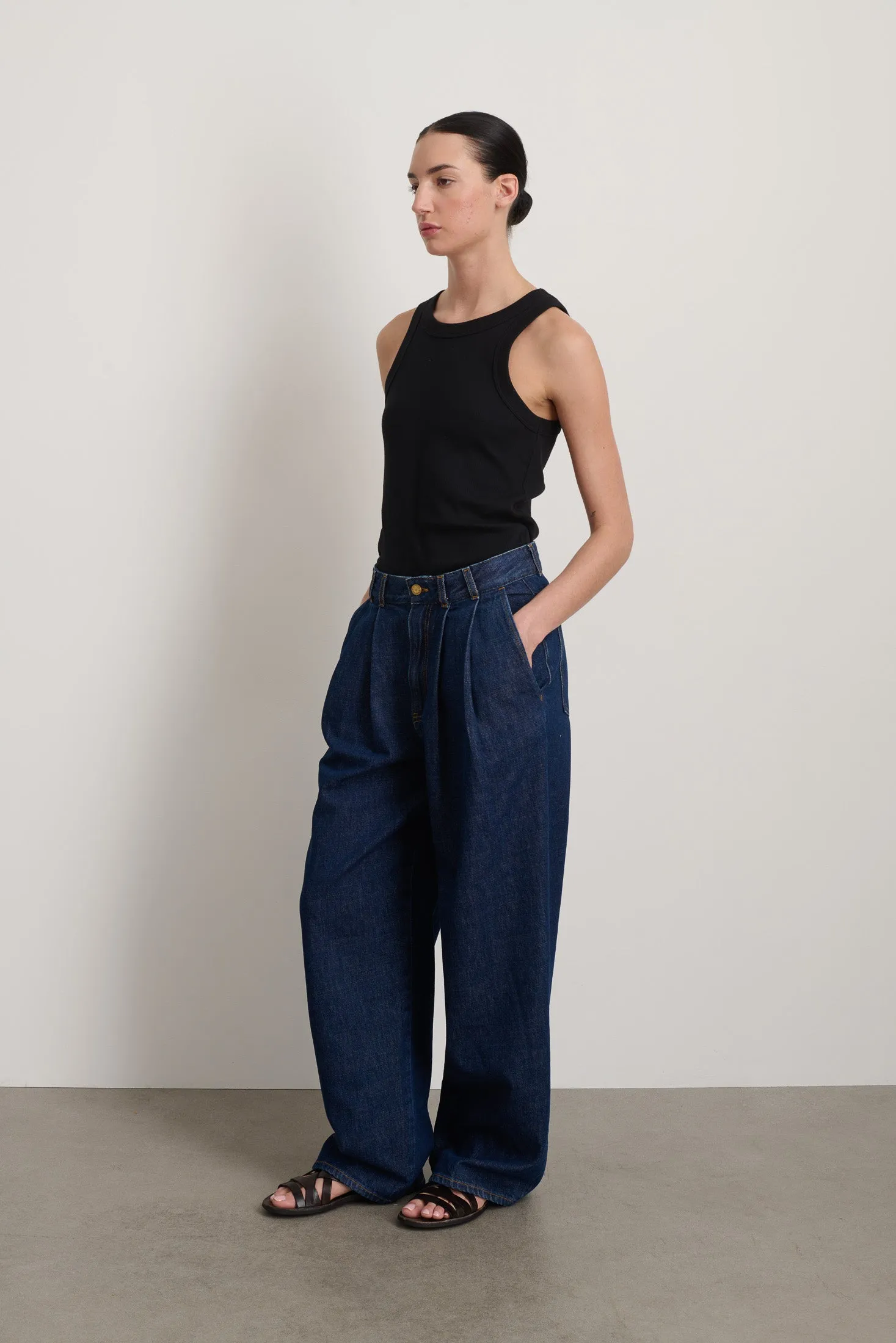 B Sides Pleated Pant Blue Rinse sold by B Sides Jeans product image thumbnail 2