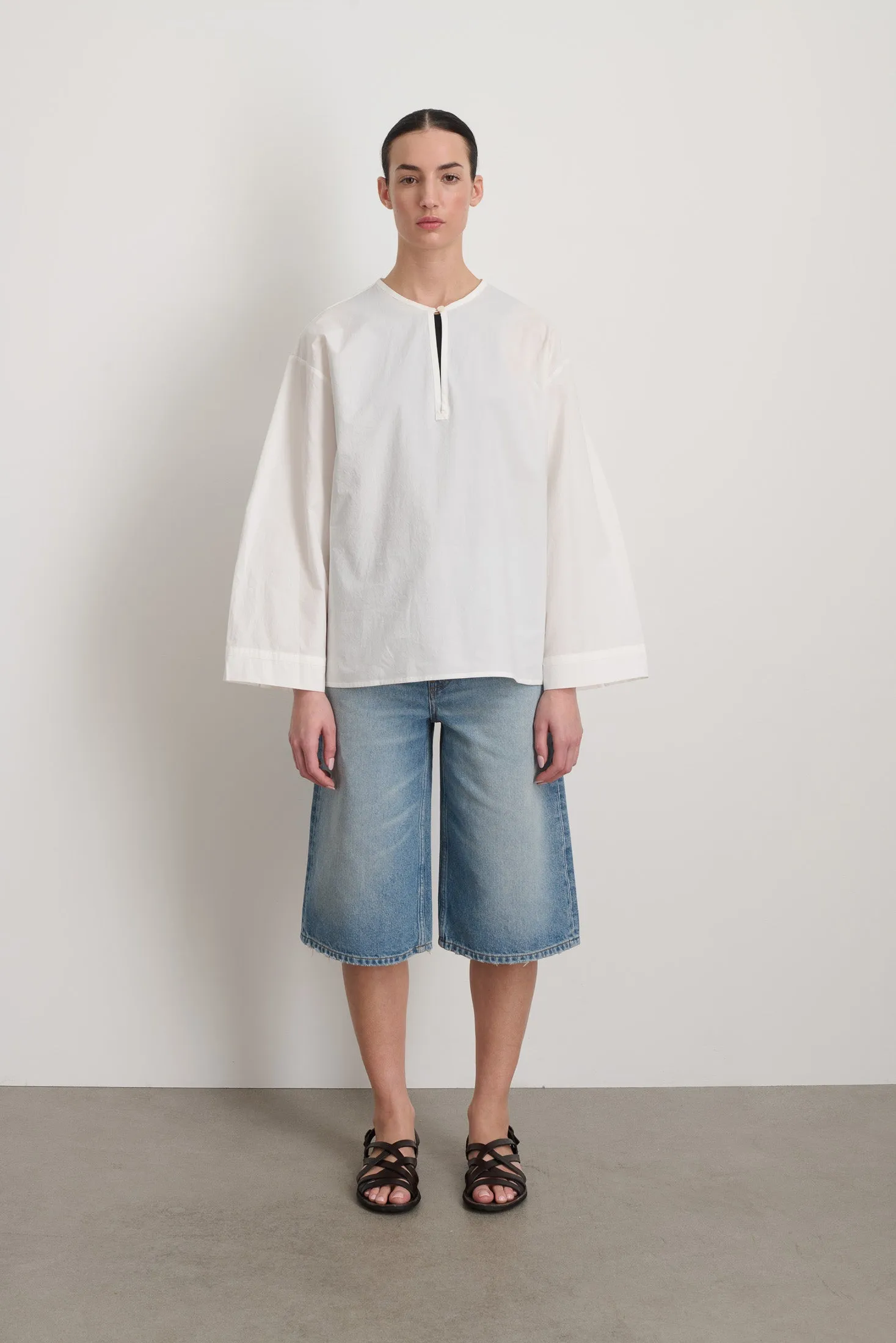 Poplin Popover White sold by B Sides Jeans