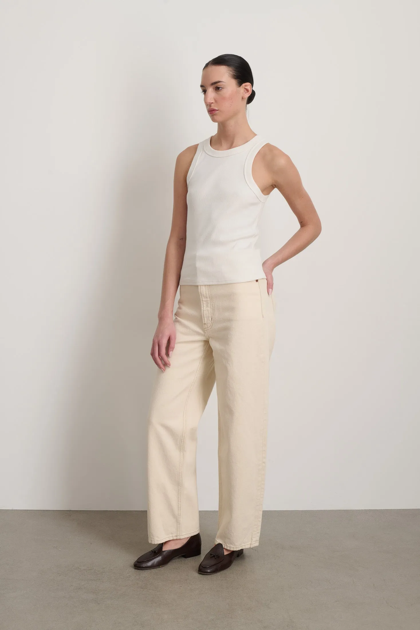 B Sides Rib Tank Snow White sold by B Sides Jeans product image thumbnail 2