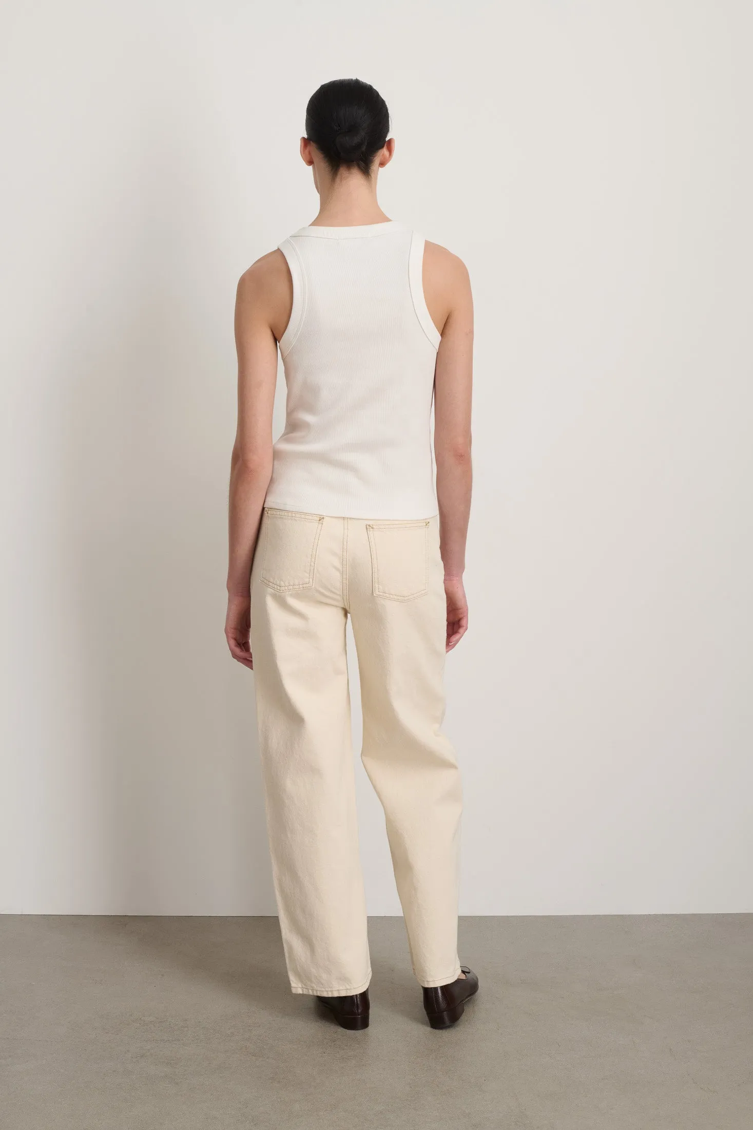 B Sides Rib Tank Snow White sold by B Sides Jeans product image thumbnail 3