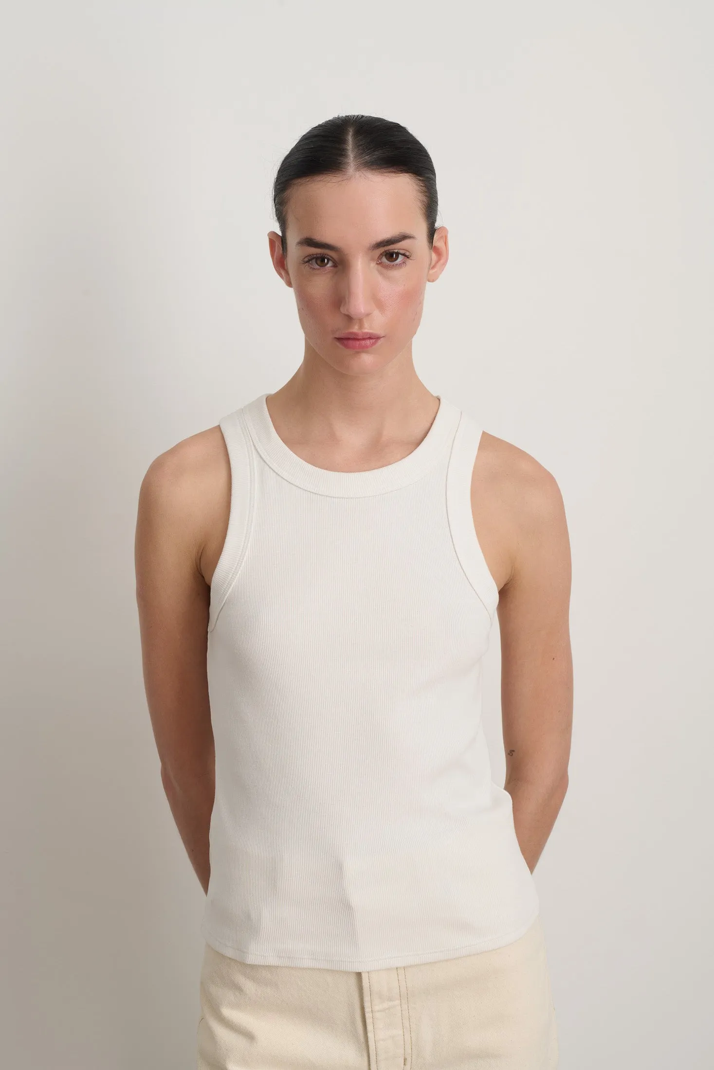 B Sides Rib Tank Snow White sold by B Sides Jeans product image thumbnail 4