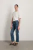 Rae Mid Rise Slim Stretch Crop Vista Blue sold by B Sides Jeans
