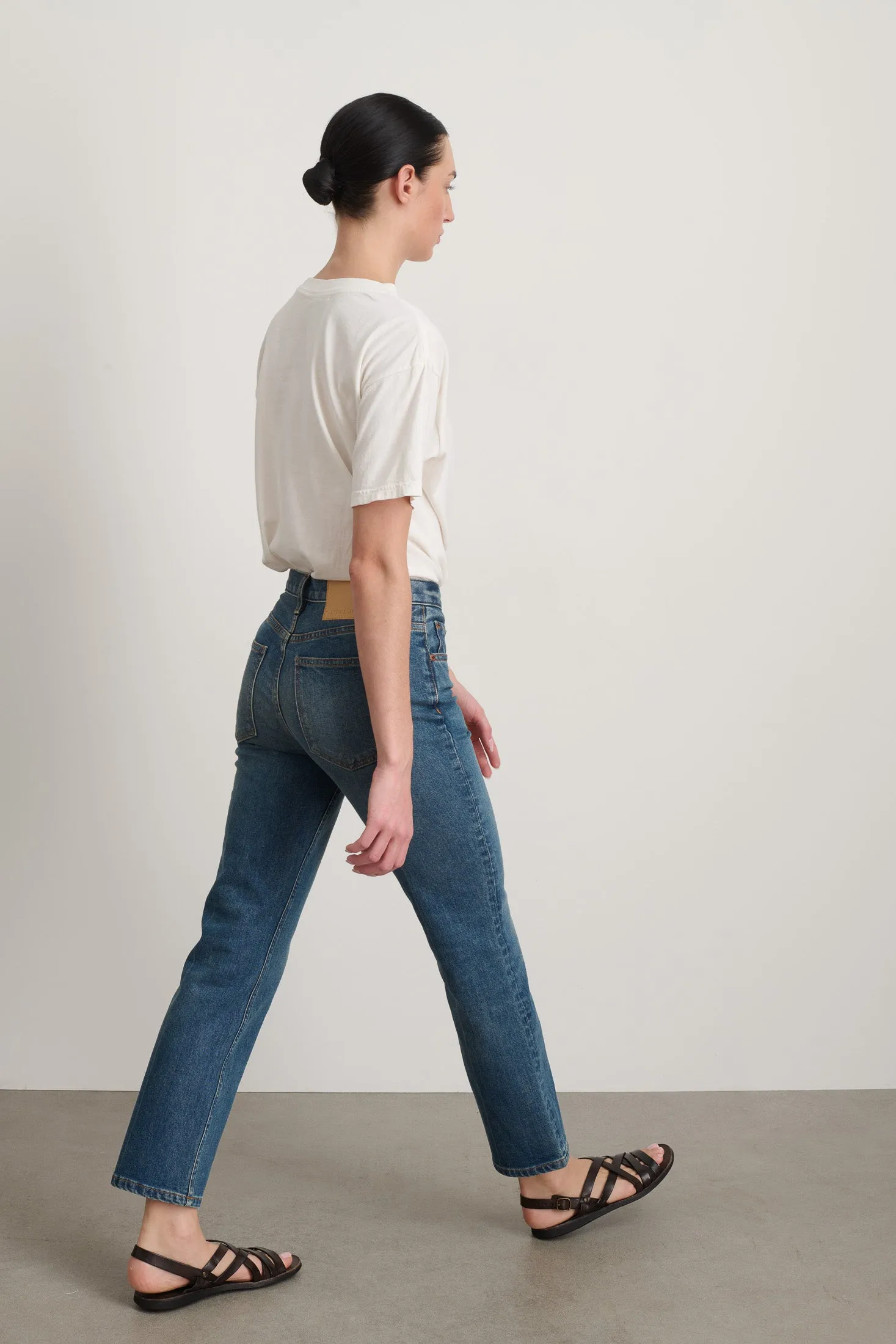 Rae Mid Rise Slim Stretch Crop Vista Blue sold by B Sides Jeans product image thumbnail 4