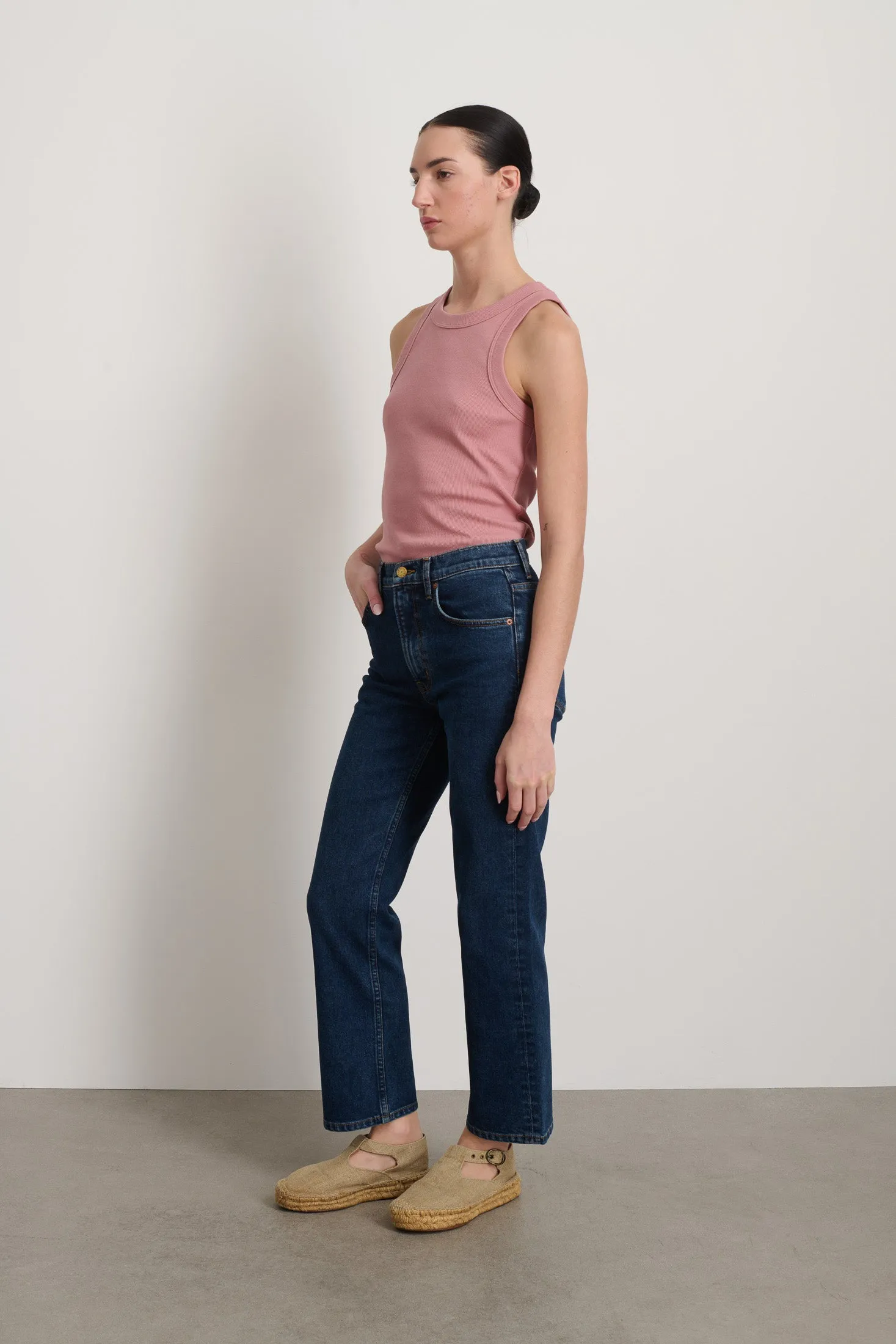 Rae Mid Rise Slim Stretch Crop Blue Rinse sold by B Sides Jeans product image thumbnail 2