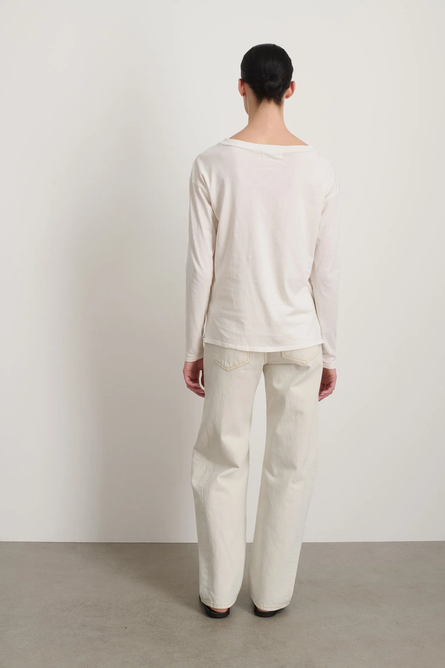 B Sides Long Sleeve Crew Snow White sold by B Sides Jeans product image thumbnail 2