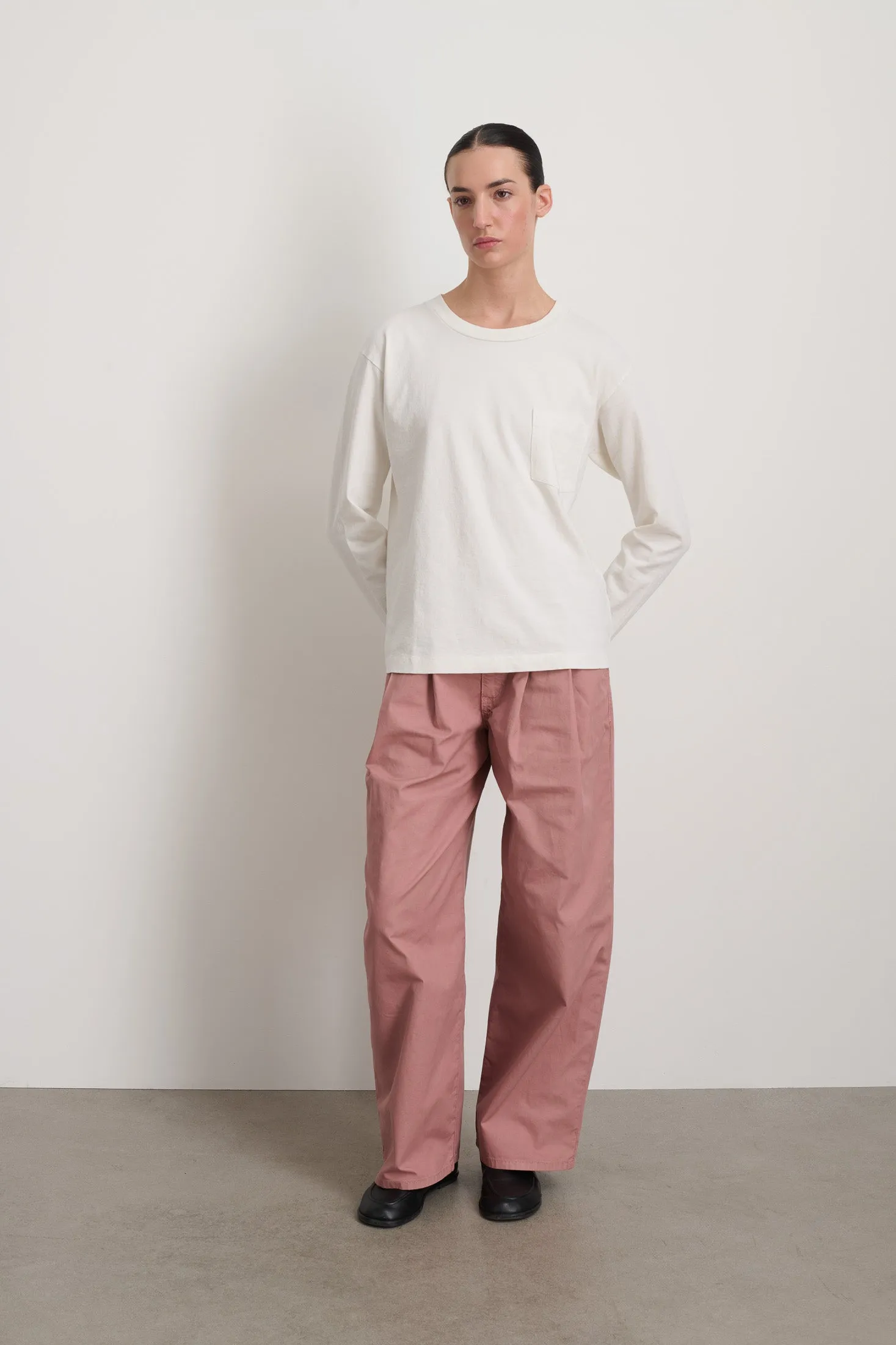 B Sides Long Sleeve Pocket T-Shirt Snow White sold by B Sides Jeans