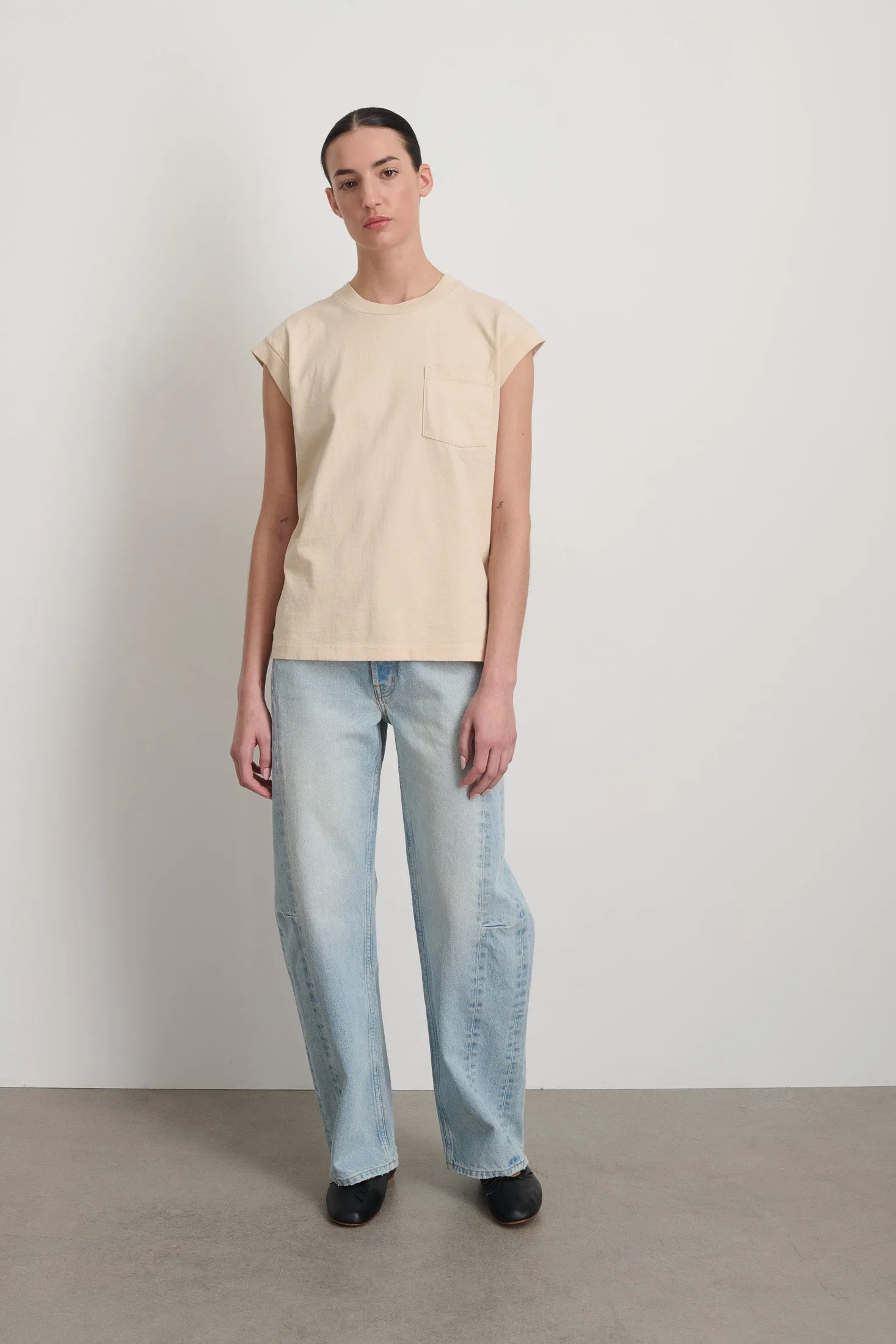 B Sides Pocket Tank Tan sold by B Sides Jeans