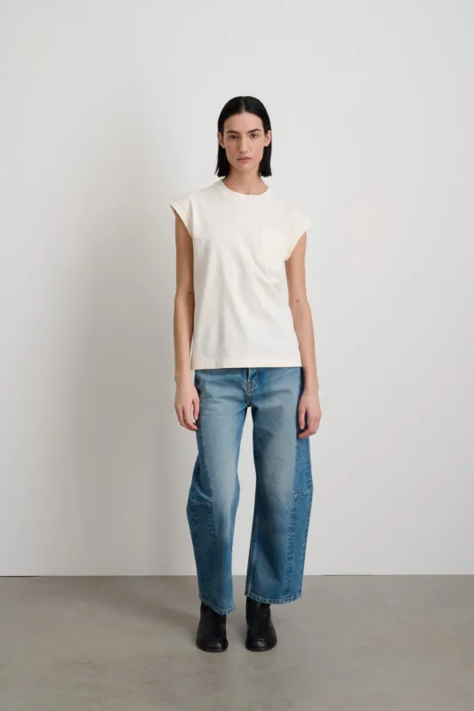 B Sides Pocket Tank Tile White sold by B Sides Jeans