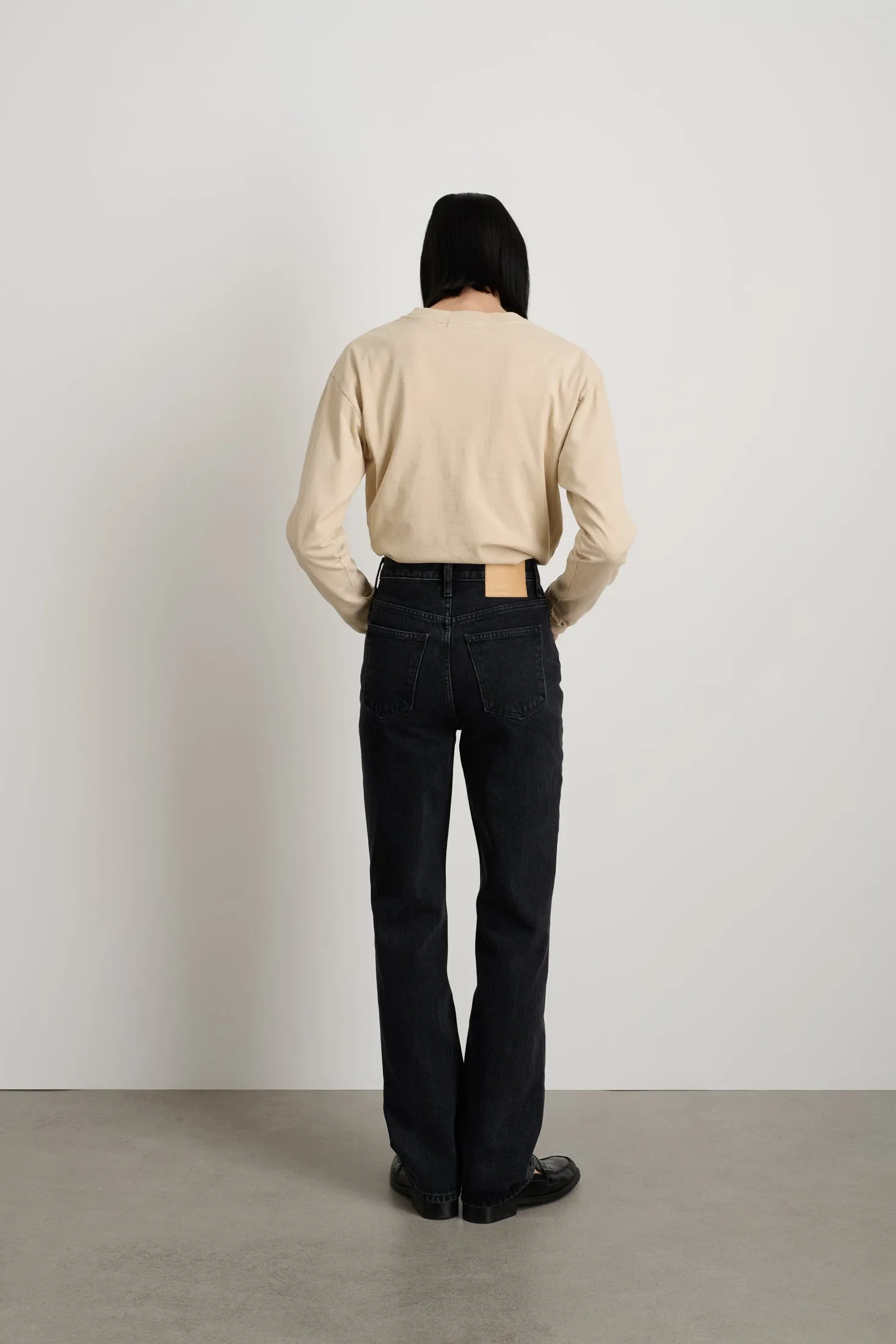 Louis Long High Straight Black Stone Wash sold by B Sides Jeans product image thumbnail 4