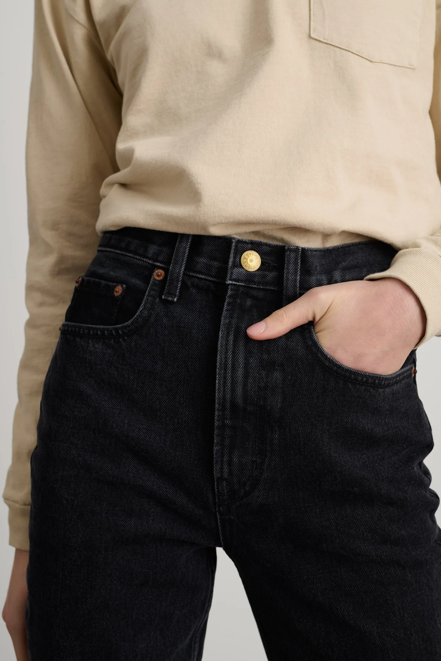 Louis Long High Straight Black Stone Wash sold by B Sides Jeans product image thumbnail 5