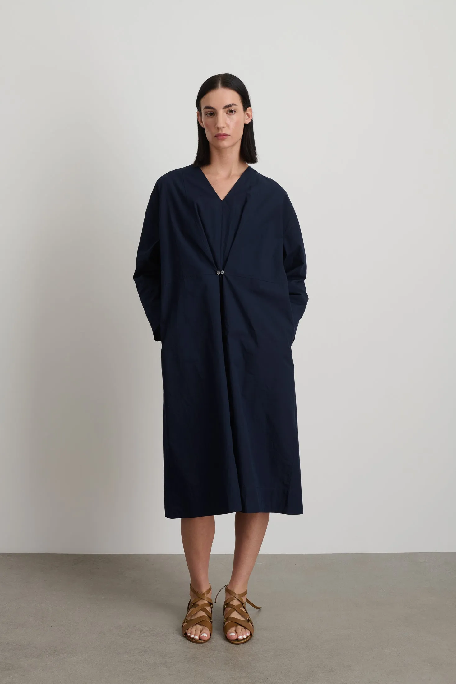 Elda Dress Marine Poplin sold by B Sides Jeans