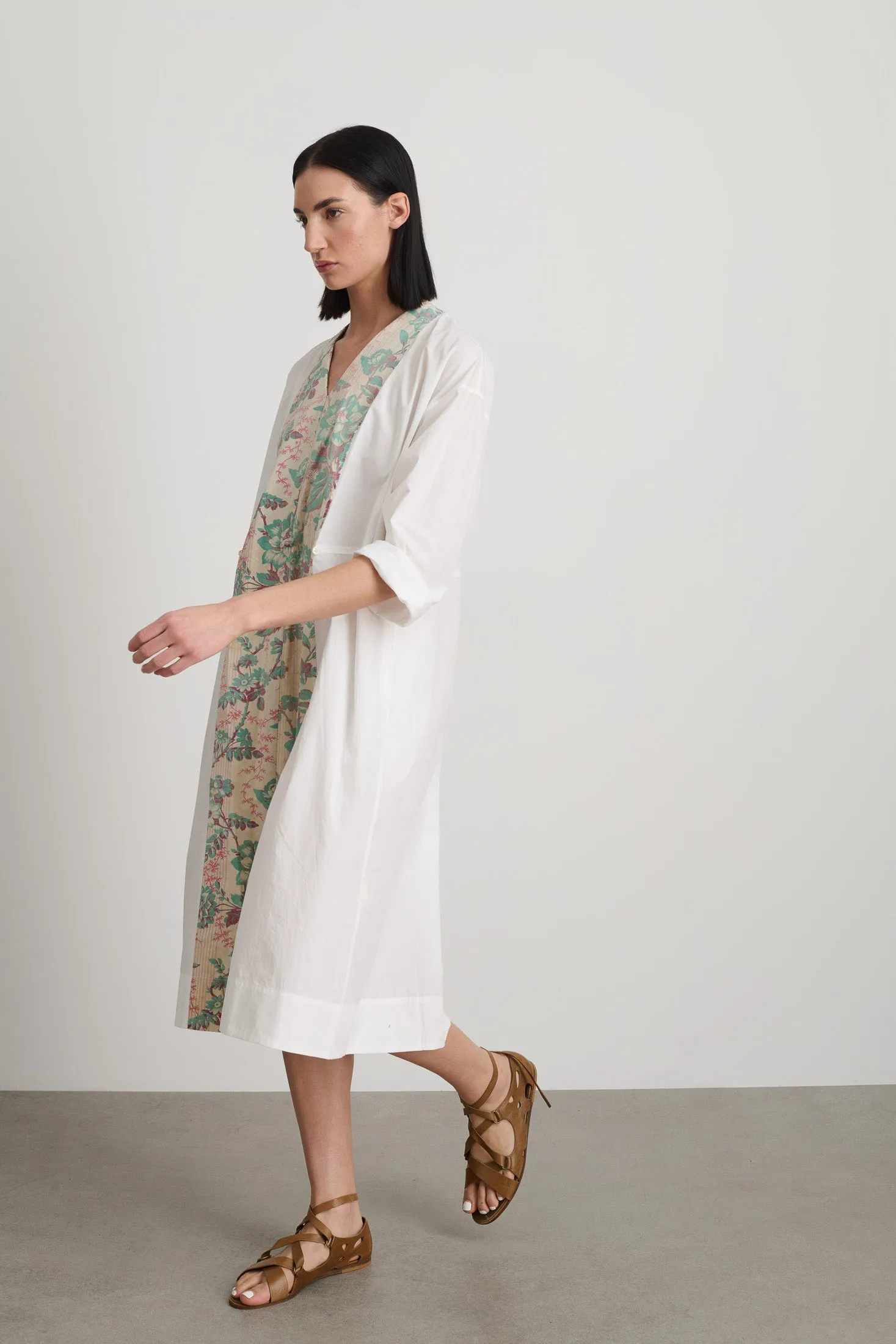 Elda Dress White Poplin Found Floral Patchwork sold by B Sides Jeans product image thumbnail 2