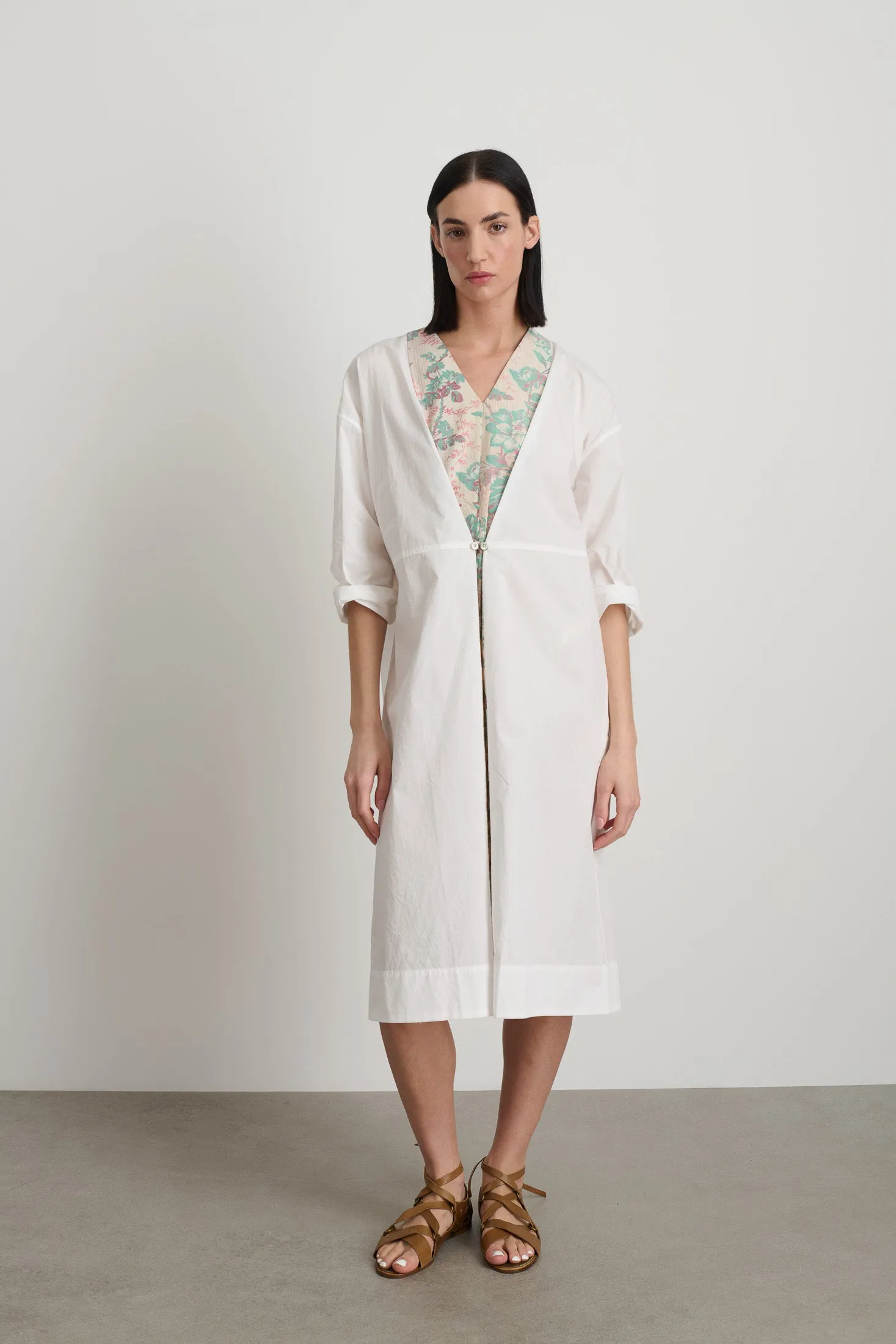 Elda Dress White Poplin Found Floral Patchwork sold by B Sides Jeans product image thumbnail 4