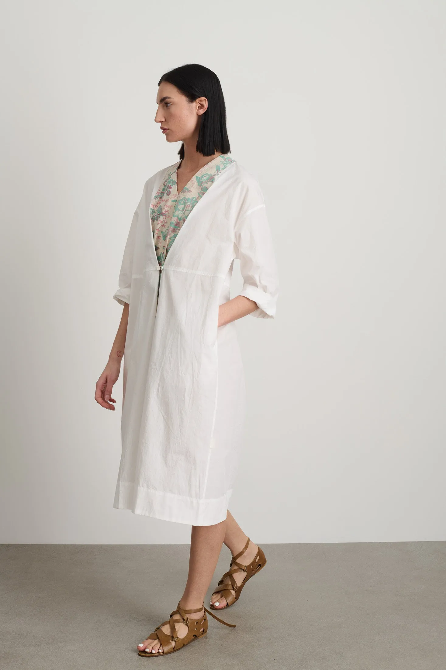 Elda Dress White Poplin Found Floral Patchwork sold by B Sides Jeans product image thumbnail 5