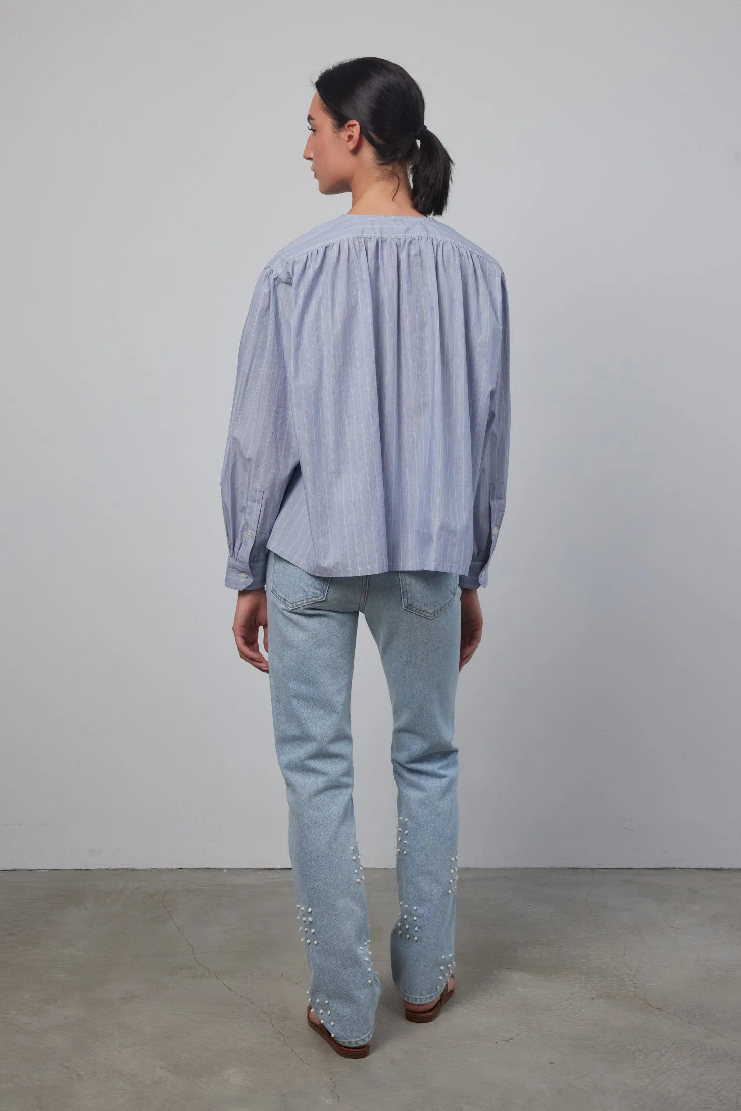 Fira Top Primary Blue Yarn Dye Stripe sold by B Sides Jeans product image thumbnail 4