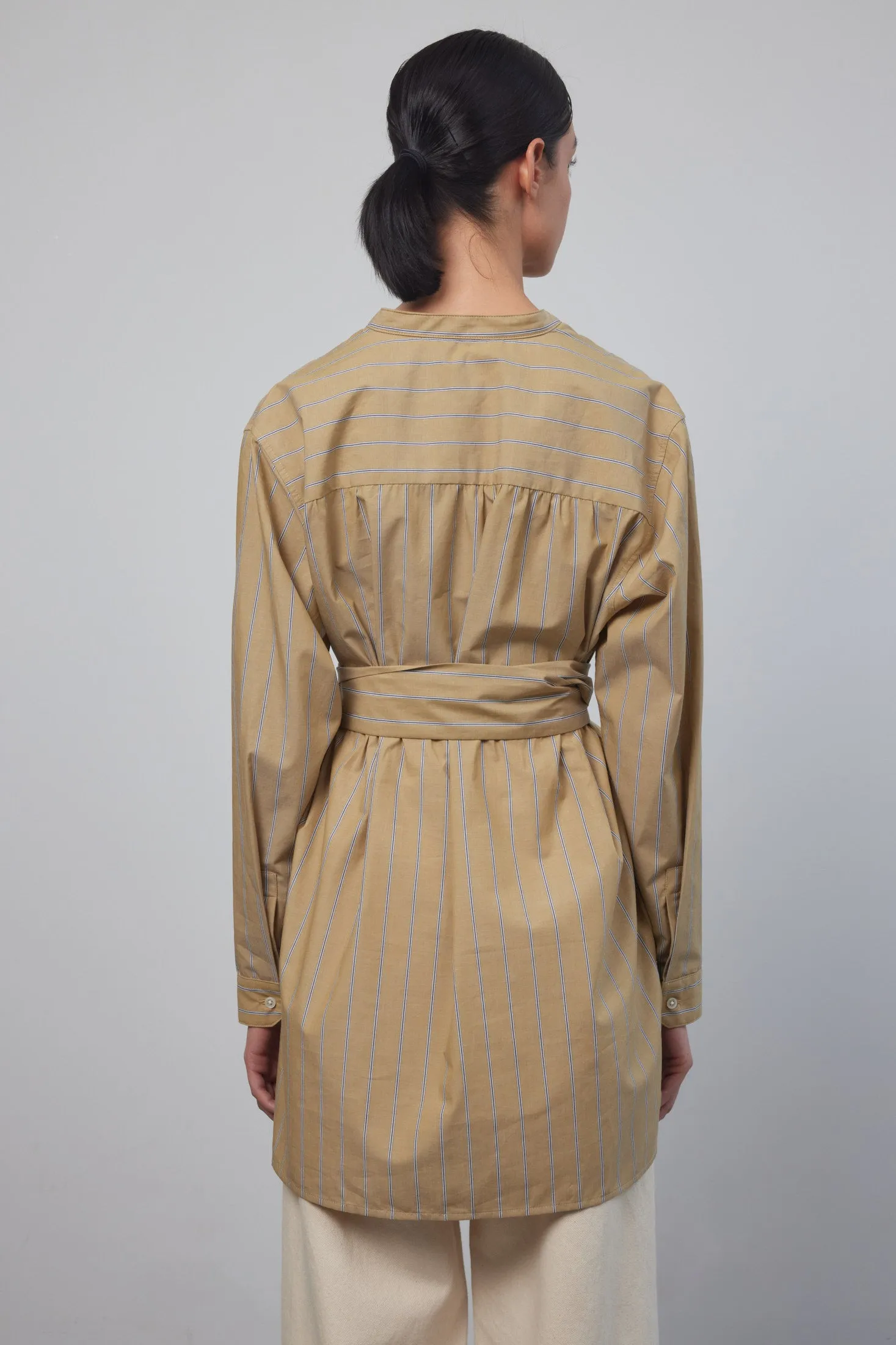 Artist Henley Khaki Yarn Dye Stripe sold by B Sides Jeans product image thumbnail 5