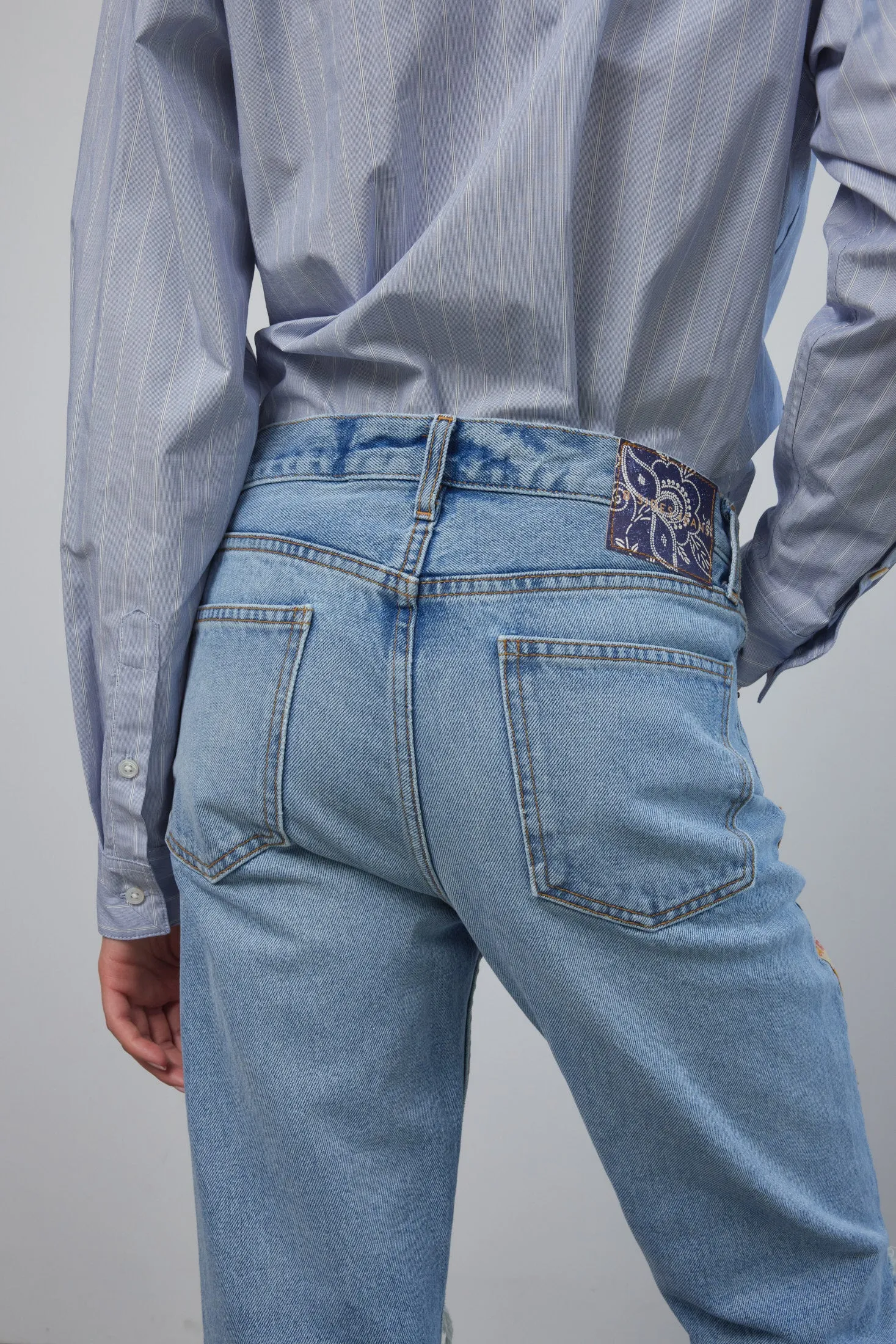 Stowe Jean Allen Lt. Vintage Found Floral Patchwork sold by B Sides Jeans product image thumbnail 5