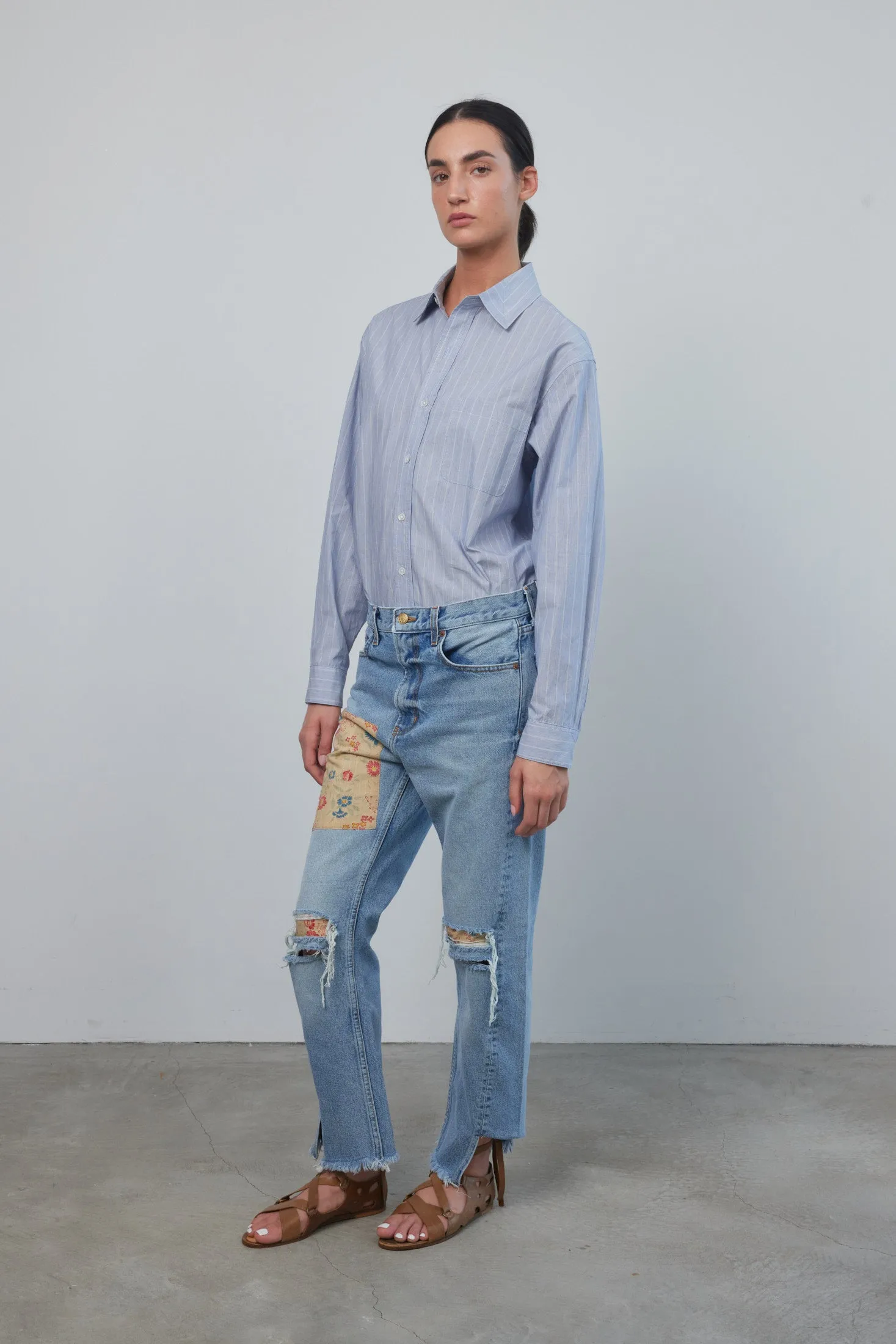 Stowe Jean Allen Lt. Vintage Found Floral Patchwork sold by B Sides Jeans product image thumbnail 2