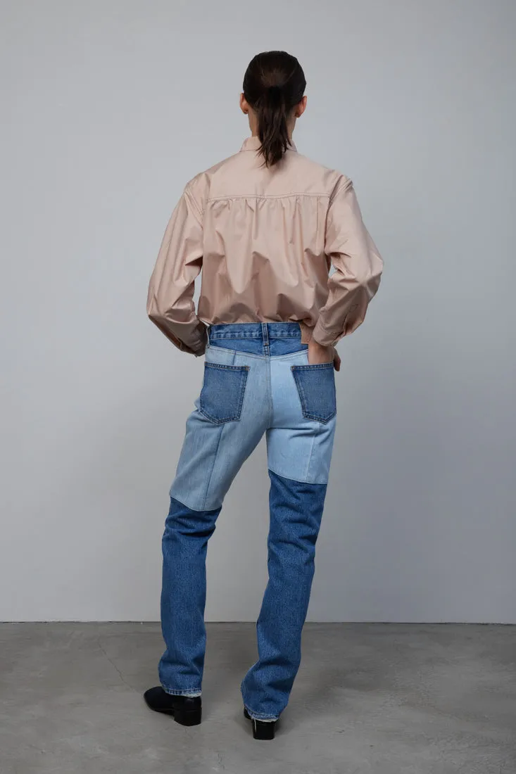 Marcel Relaxed Straight Jean Zealand Wash Reverse Patchwork sold by B Sides Jeans product image thumbnail 3