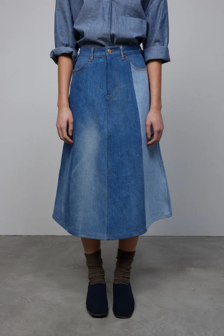 Reworked Vintage Simone Skirt Classic Mixed Indigo sold by B Sides Jeans product image thumbnail 4