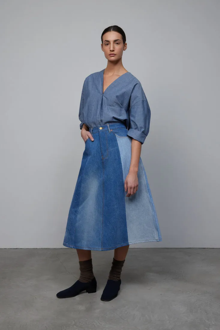 Reworked Vintage Simone Skirt Classic Mixed Indigo sold by B Sides Jeans product image thumbnail 2