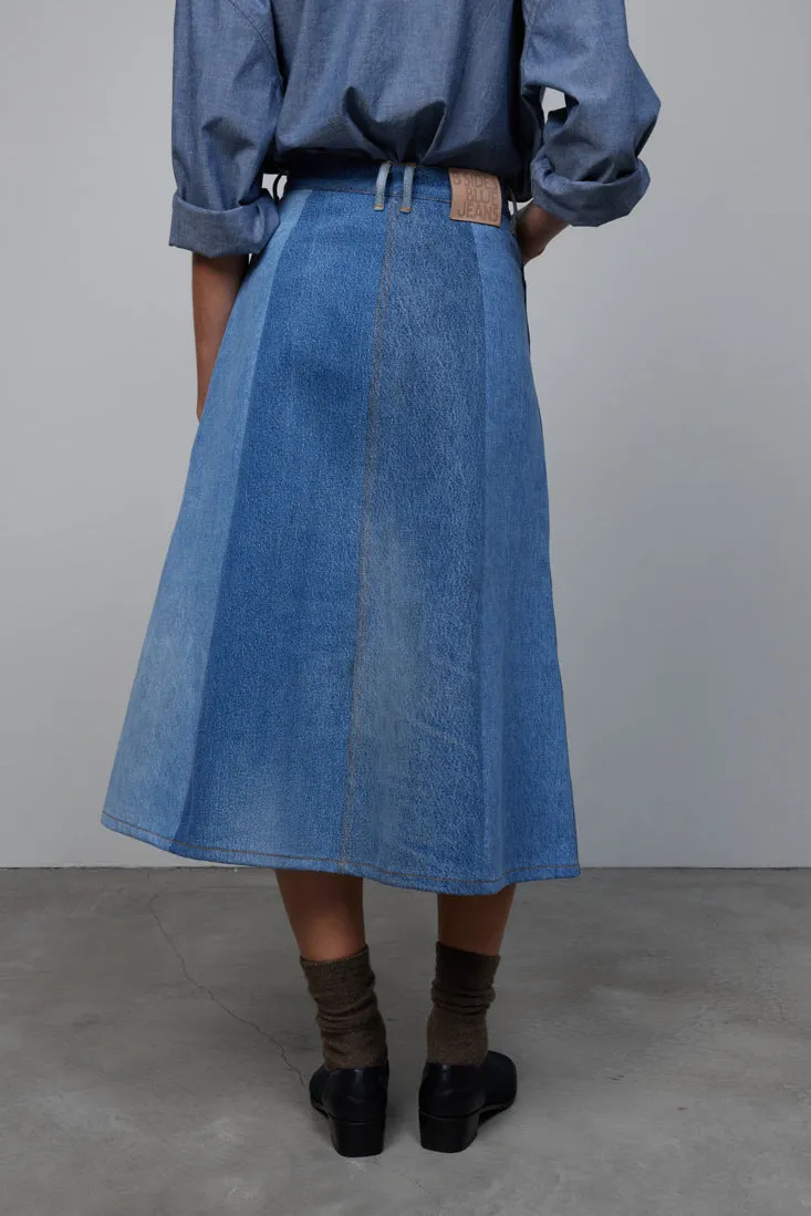 Reworked Vintage Simone Skirt Classic Mixed Indigo sold by B Sides Jeans product image thumbnail 5
