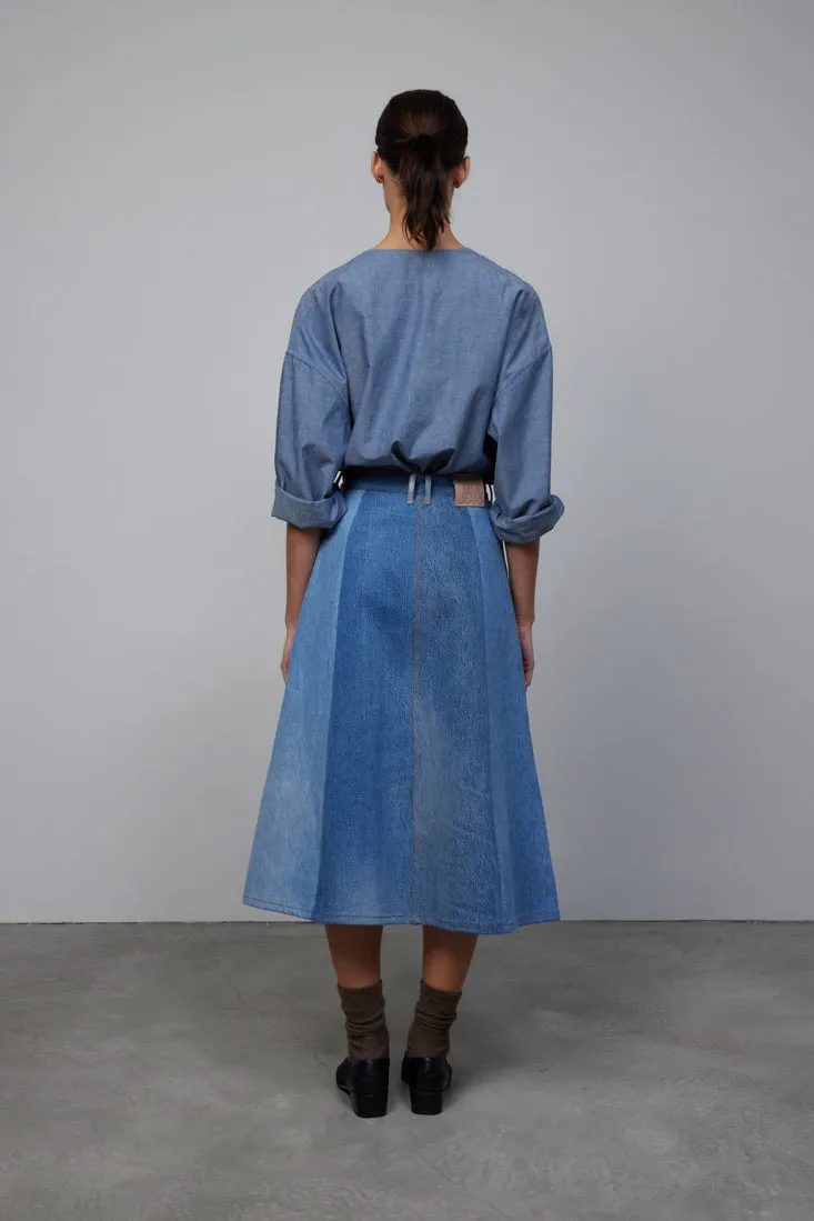 Reworked Vintage Simone Skirt Classic Mixed Indigo sold by B Sides Jeans product image thumbnail 3