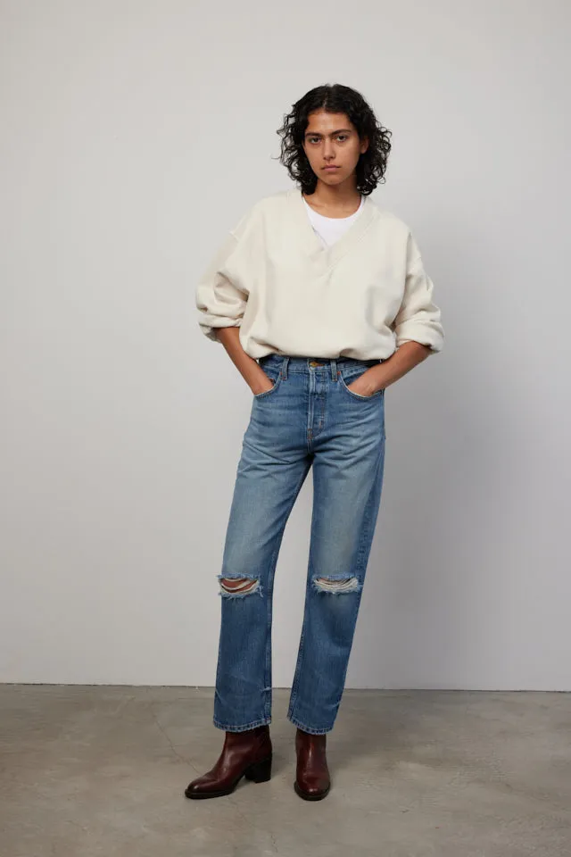 Marcel Relaxed Straight Jean Brit Vintage Wash Destroy sold by B Sides Jeans