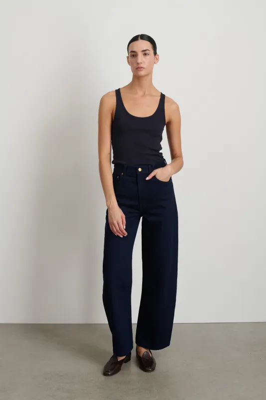 Leroy Mid Relaxed Bow Indigo Rinse sold by B Sides Jeans