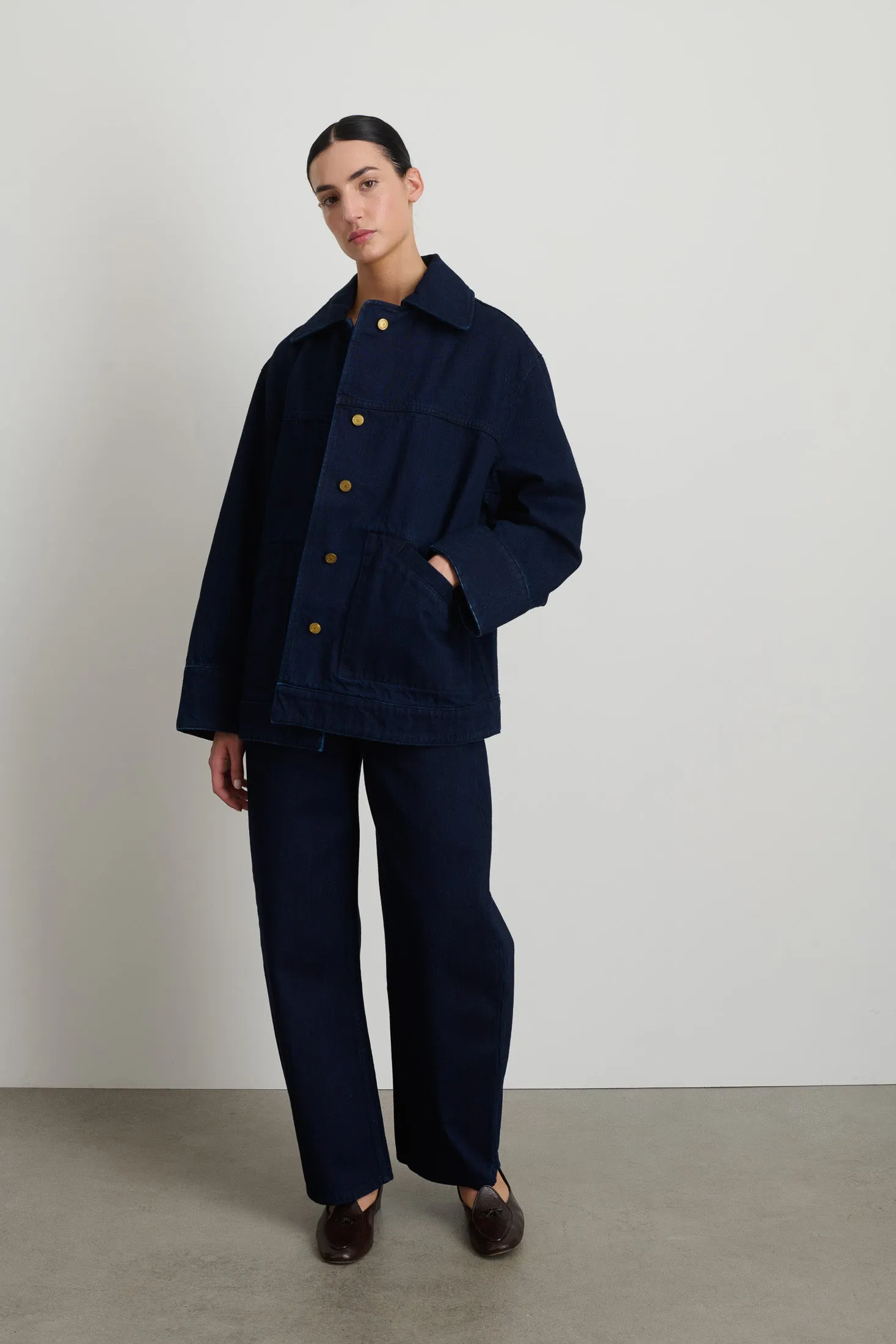 Stadium Jacket Indigo Rinse sold by B Sides Jeans