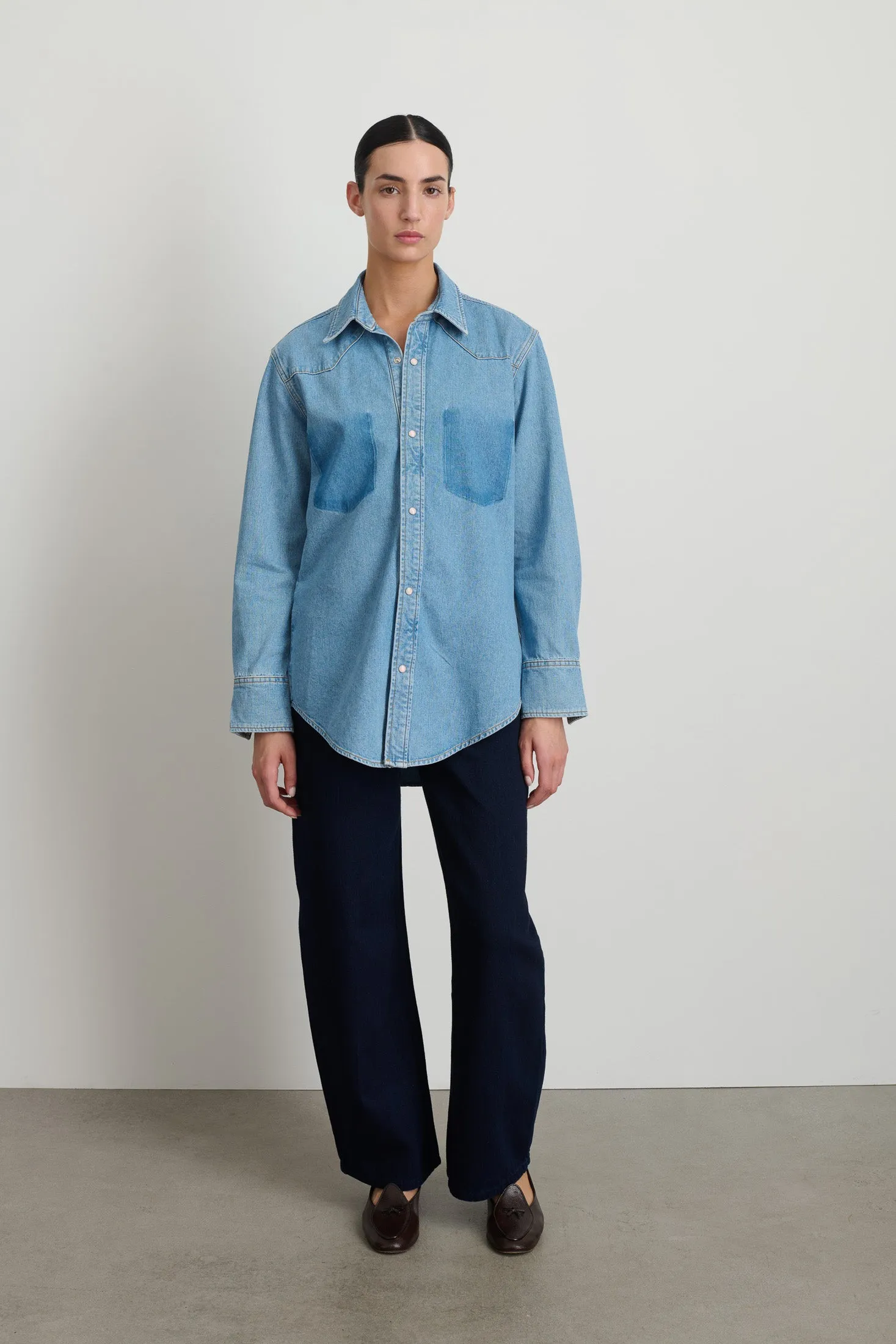 Liv Western Shirt Park Wash sold by B Sides Jeans
