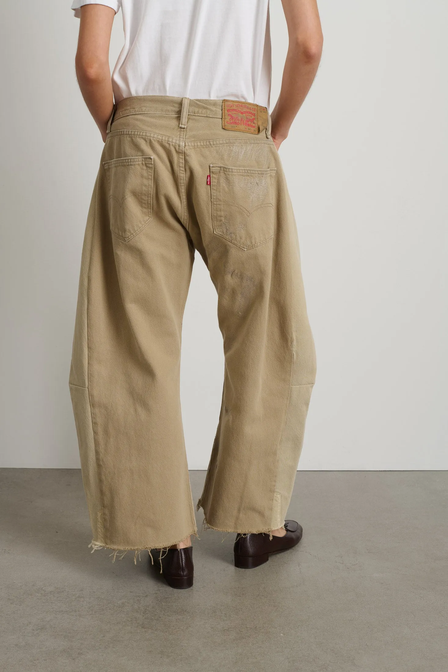 Vintage Lasso Jean Slouch Crop Classic Faded Khaki sold by B Sides Jeans product image thumbnail 5