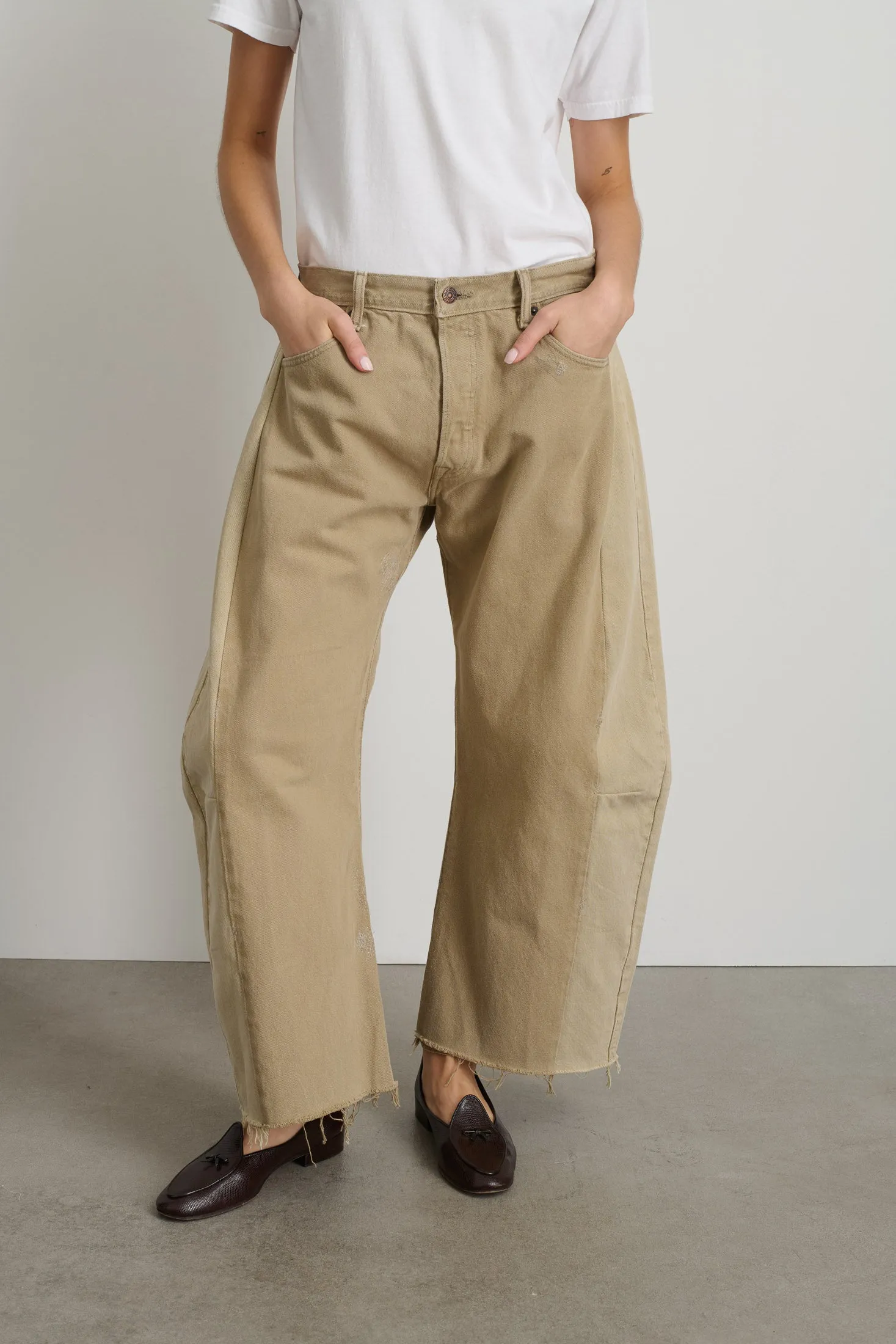 Vintage Lasso Jean Slouch Crop Classic Faded Khaki sold by B Sides Jeans product image thumbnail 4