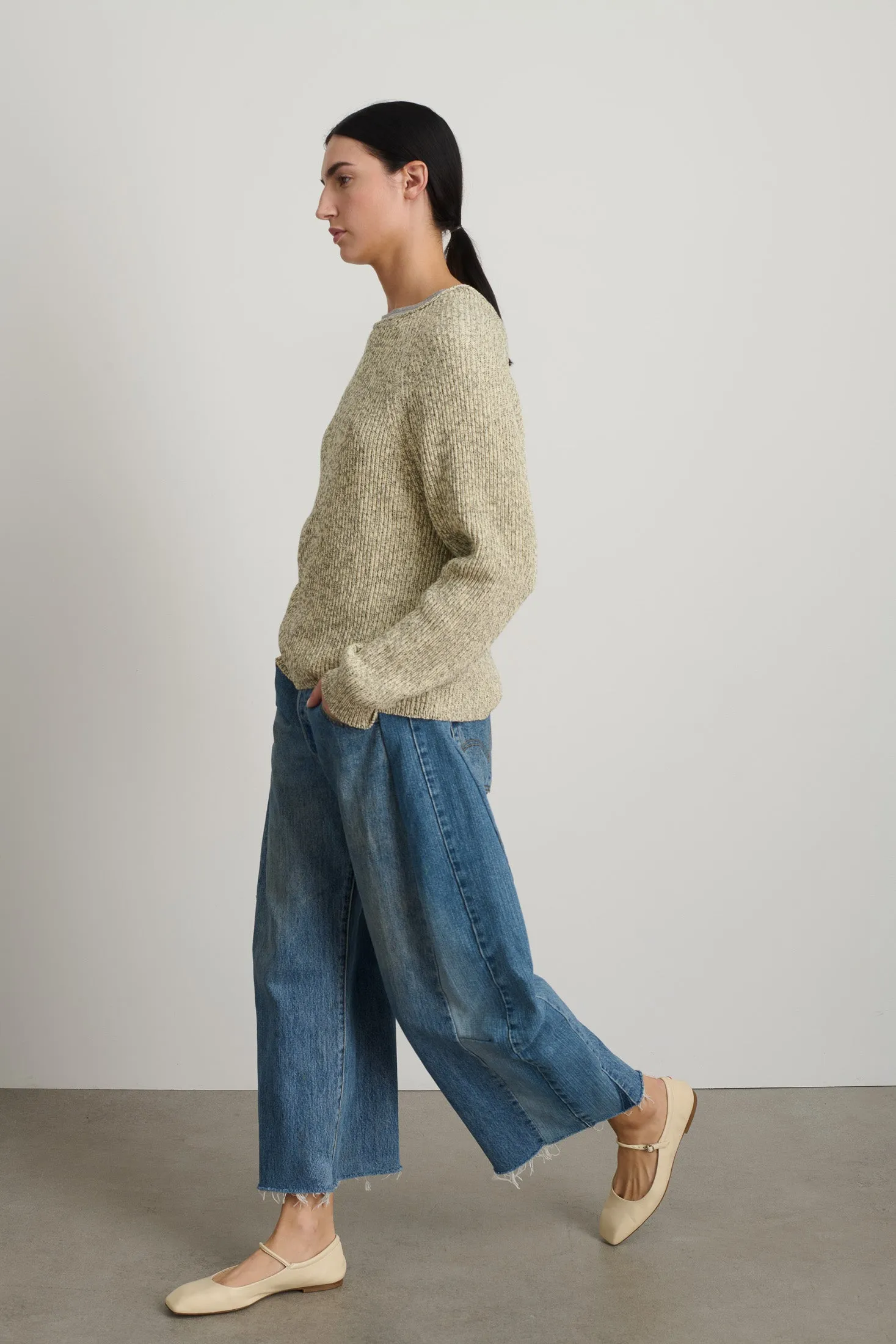 Roll Neck Shaker Stitch Pullover Ecru / Black sold by B Sides Jeans product image thumbnail 2