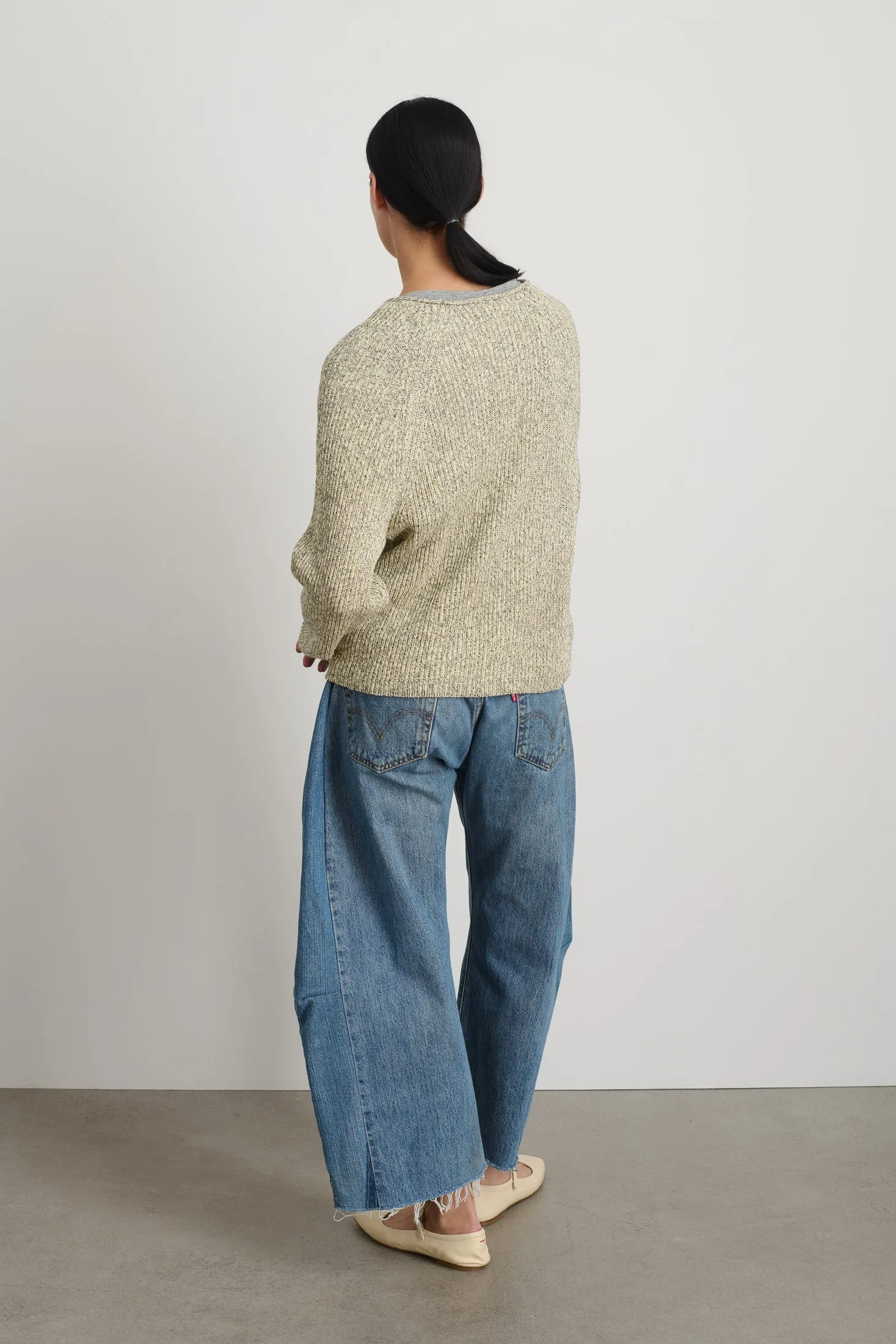 Roll Neck Shaker Stitch Pullover Ecru / Black sold by B Sides Jeans product image thumbnail 3