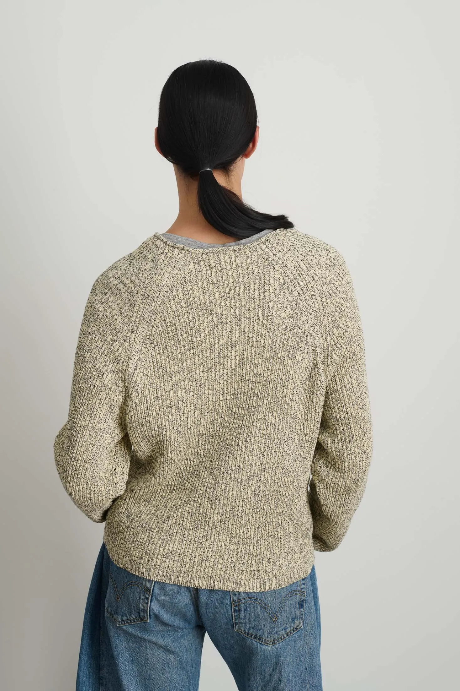 Roll Neck Shaker Stitch Pullover Ecru / Black sold by B Sides Jeans product image thumbnail 5