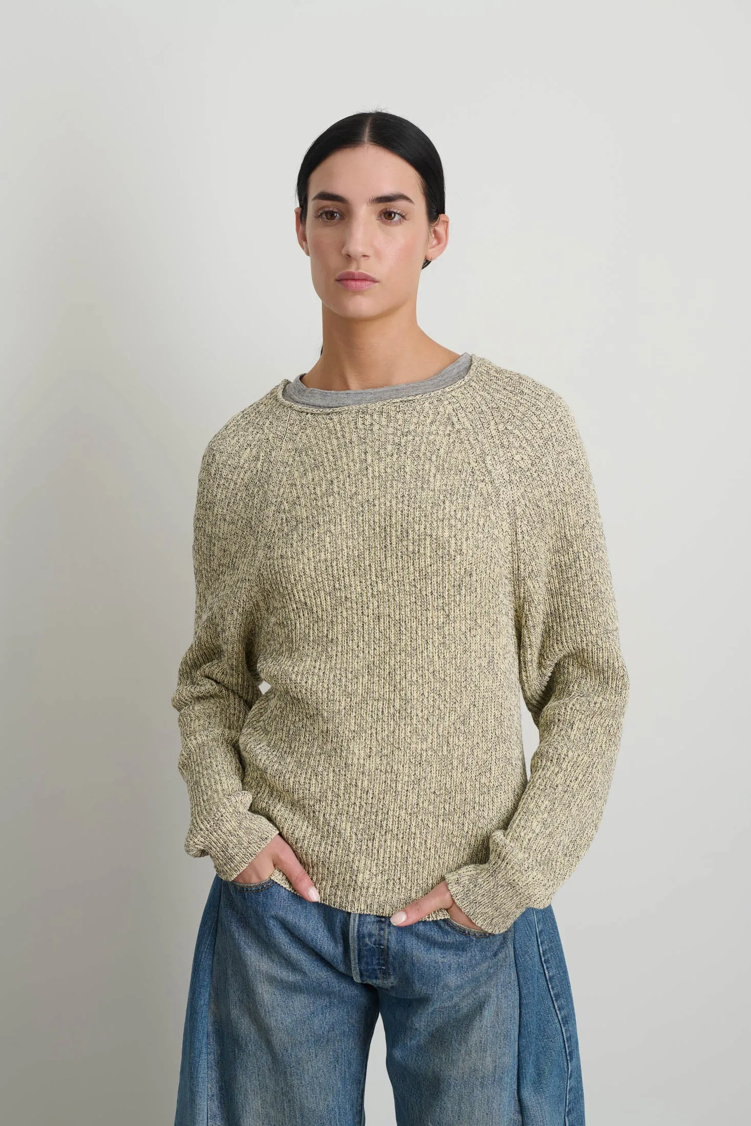 Roll Neck Shaker Stitch Pullover Ecru / Black sold by B Sides Jeans product image thumbnail 4