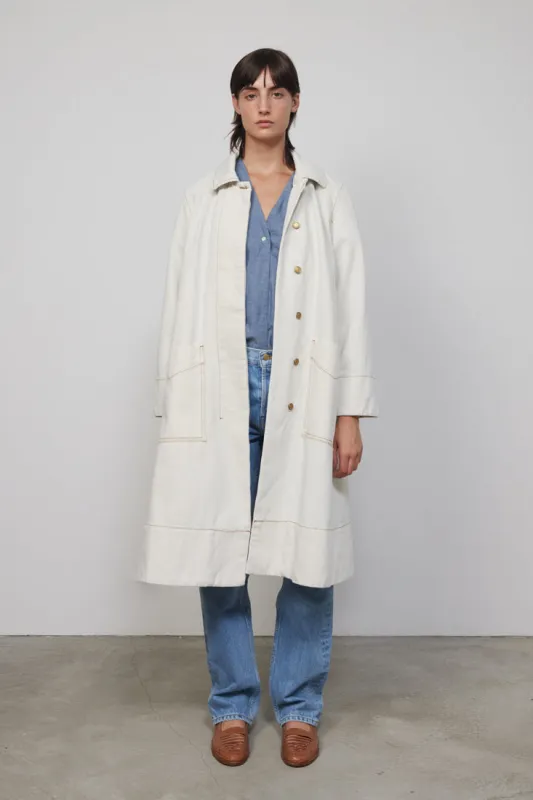 B Sides Trench Tile White made by B Sides Jeans