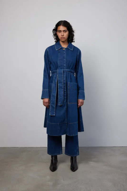 B Sides Denim Trench Medium Indigo made by B Sides Jeans