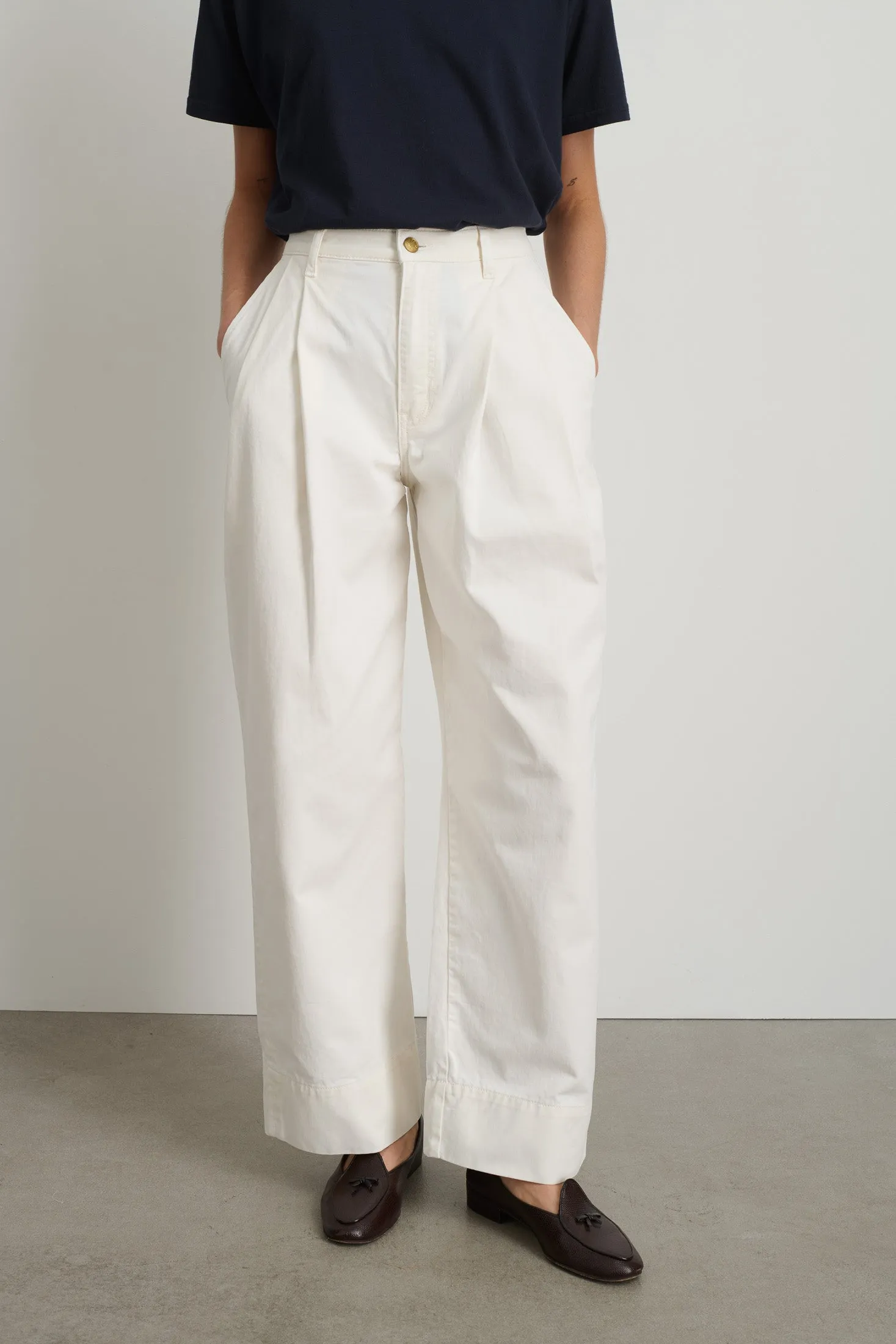 Martin Pleated Chino Chalk White sold by B Sides Jeans product image thumbnail 4