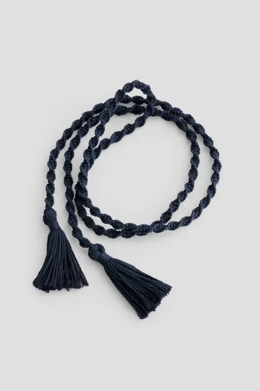 Fran Macramé Belt Navy sold by B Sides Jeans