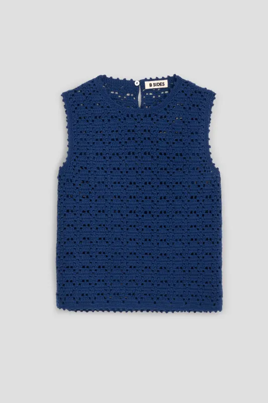 Joy Crochet Shell Denim Blue made by B Sides Jeans
