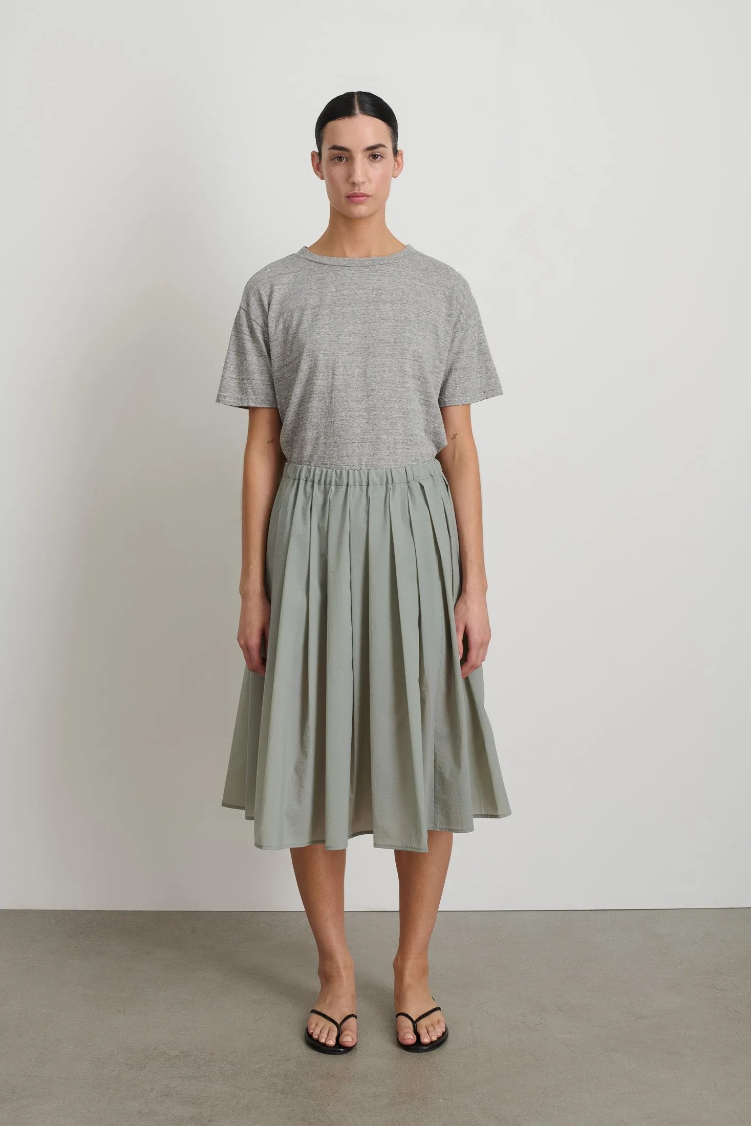 Eve Pleated Skirt Clay sold by B Sides Jeans