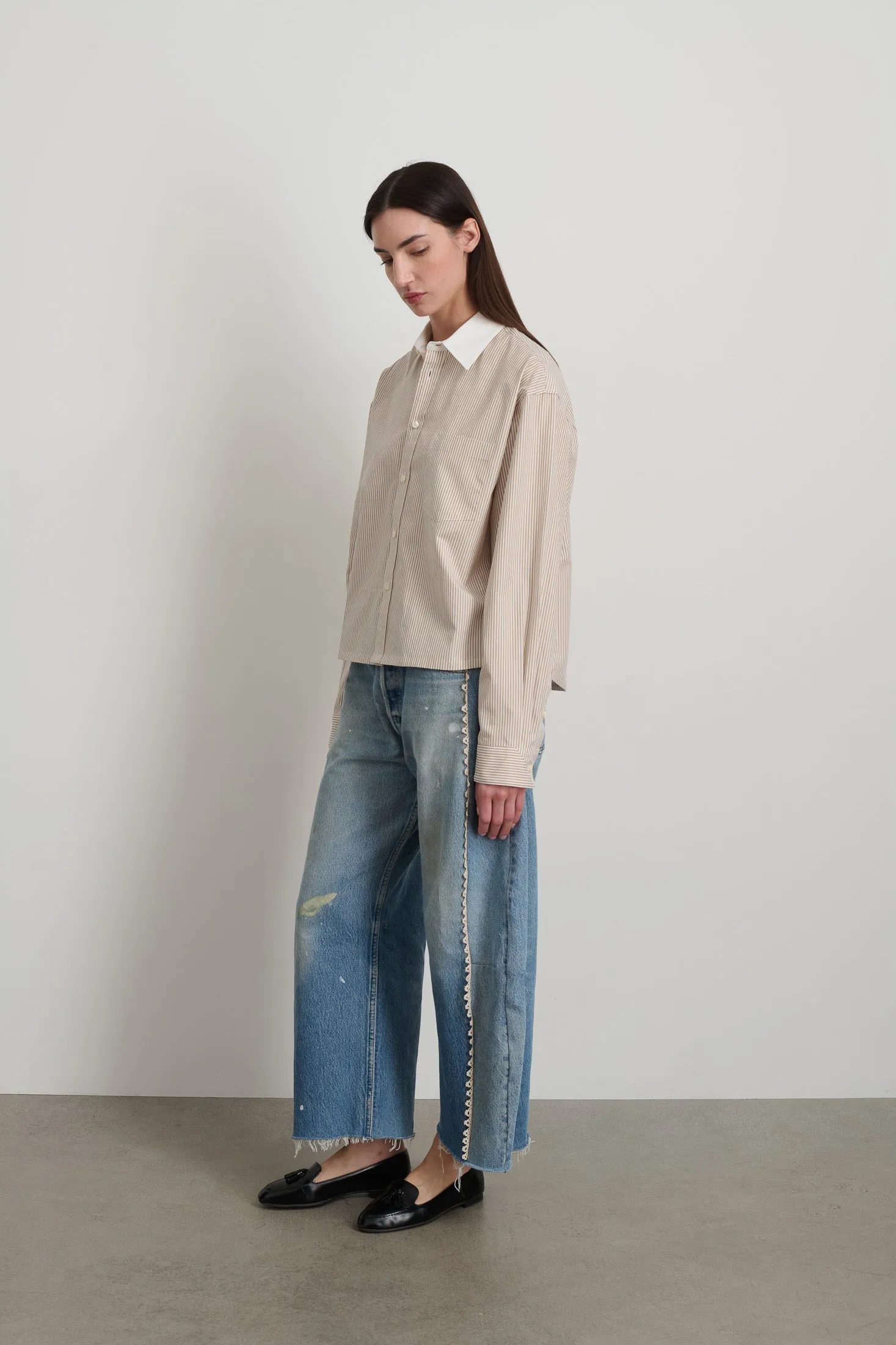 Sandra Shirt Tan/White Stripe sold by B Sides Jeans product image thumbnail 2
