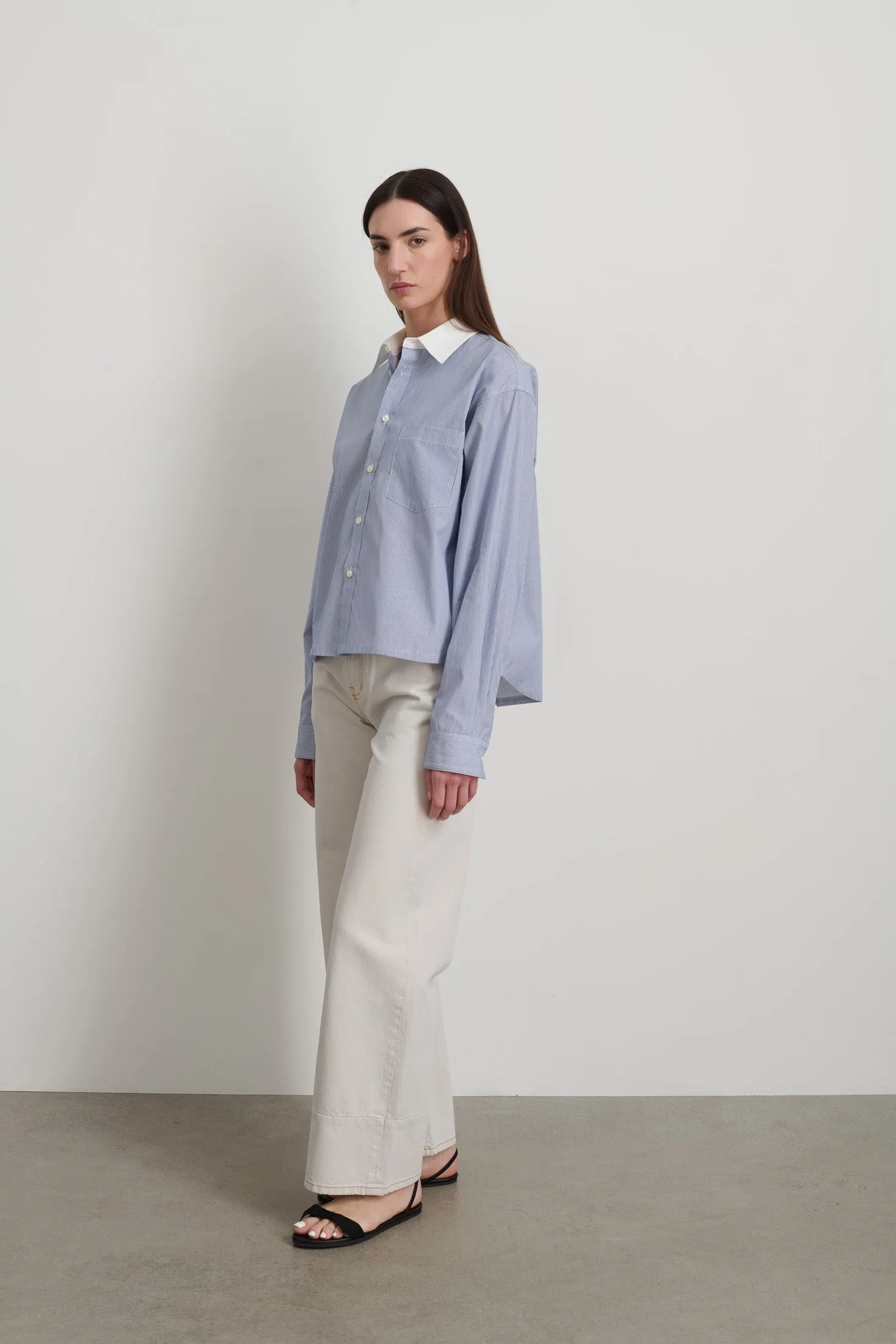 Sandra Shirt Navy/White Stripe sold by B Sides Jeans product image thumbnail 2