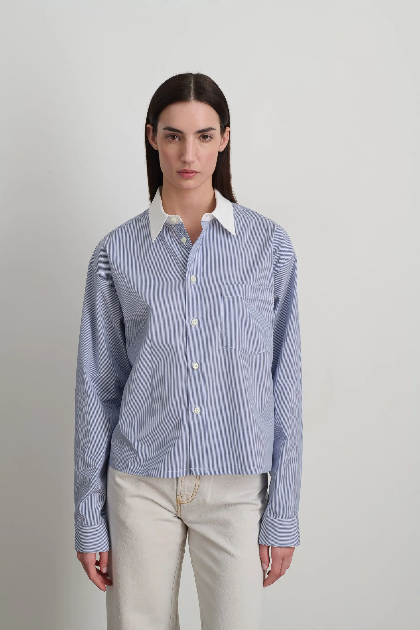 Sandra Shirt Navy/White Stripe sold by B Sides Jeans product image thumbnail 5