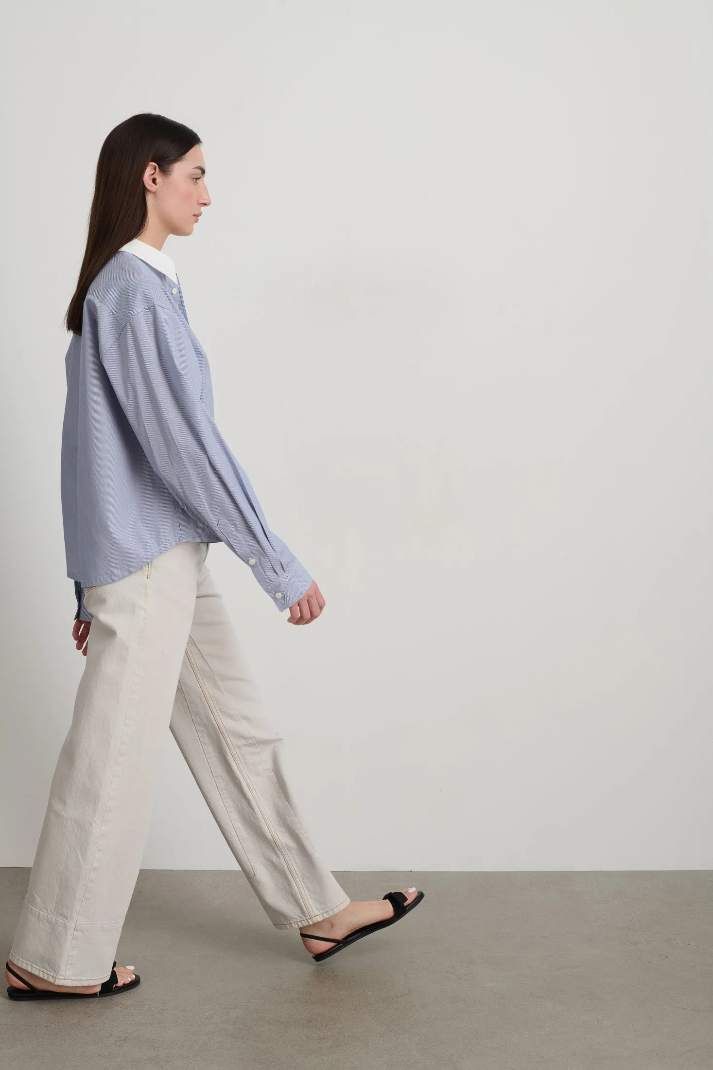 Sandra Shirt Navy/White Stripe sold by B Sides Jeans product image thumbnail 4