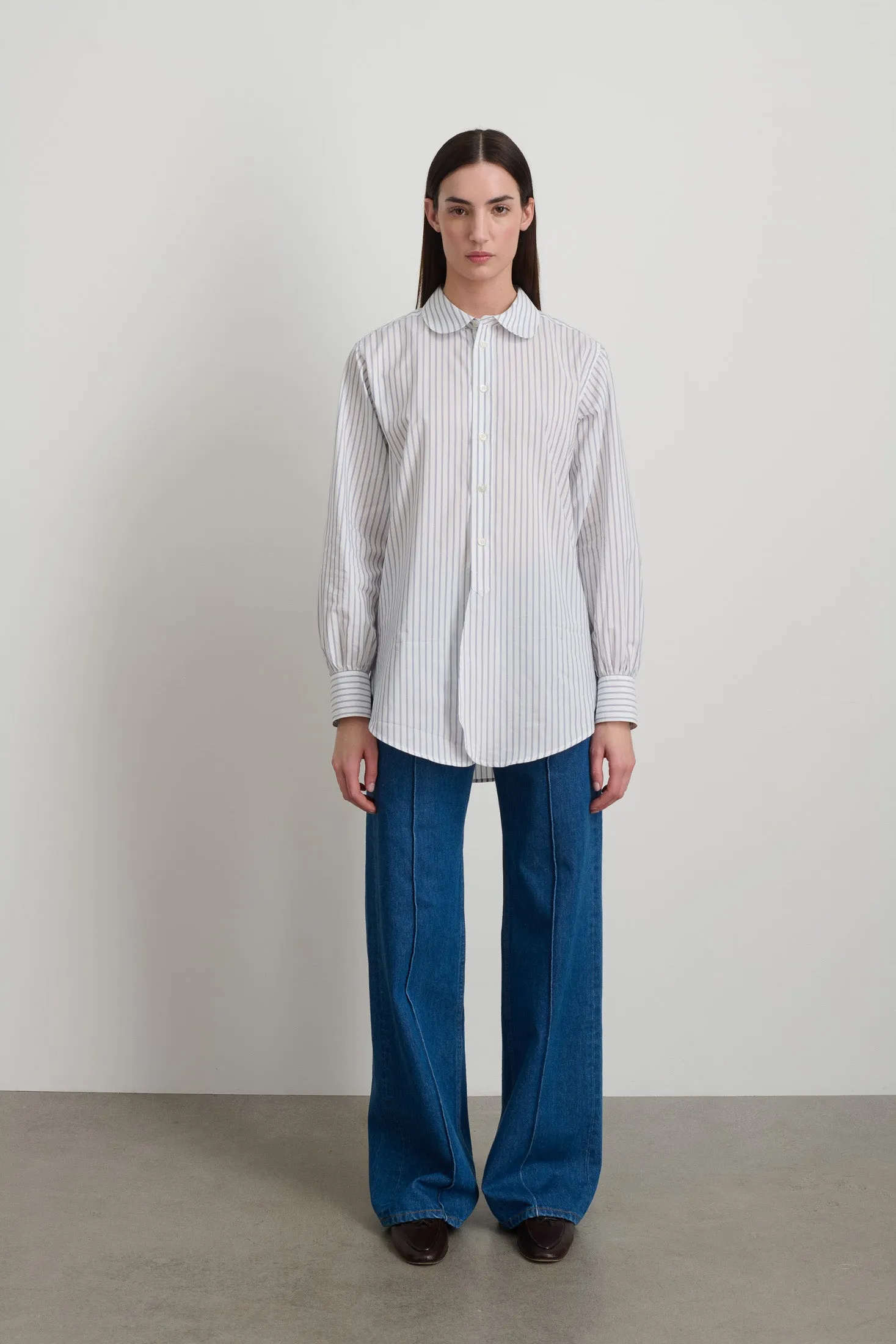 Louisa Shirt Navy White Stripe sold by B Sides Jeans
