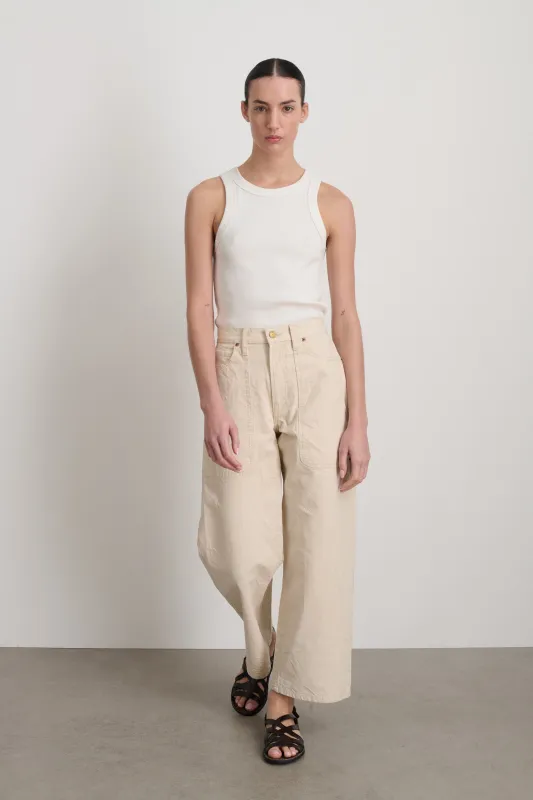 Elissa Jean Patch Pocket Mere White sold by B Sides Jeans