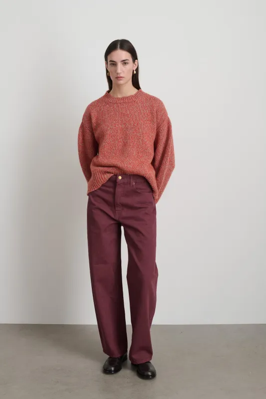 Leroy Mid Relaxed Bow Burgundy Overdye sold by B Sides Jeans